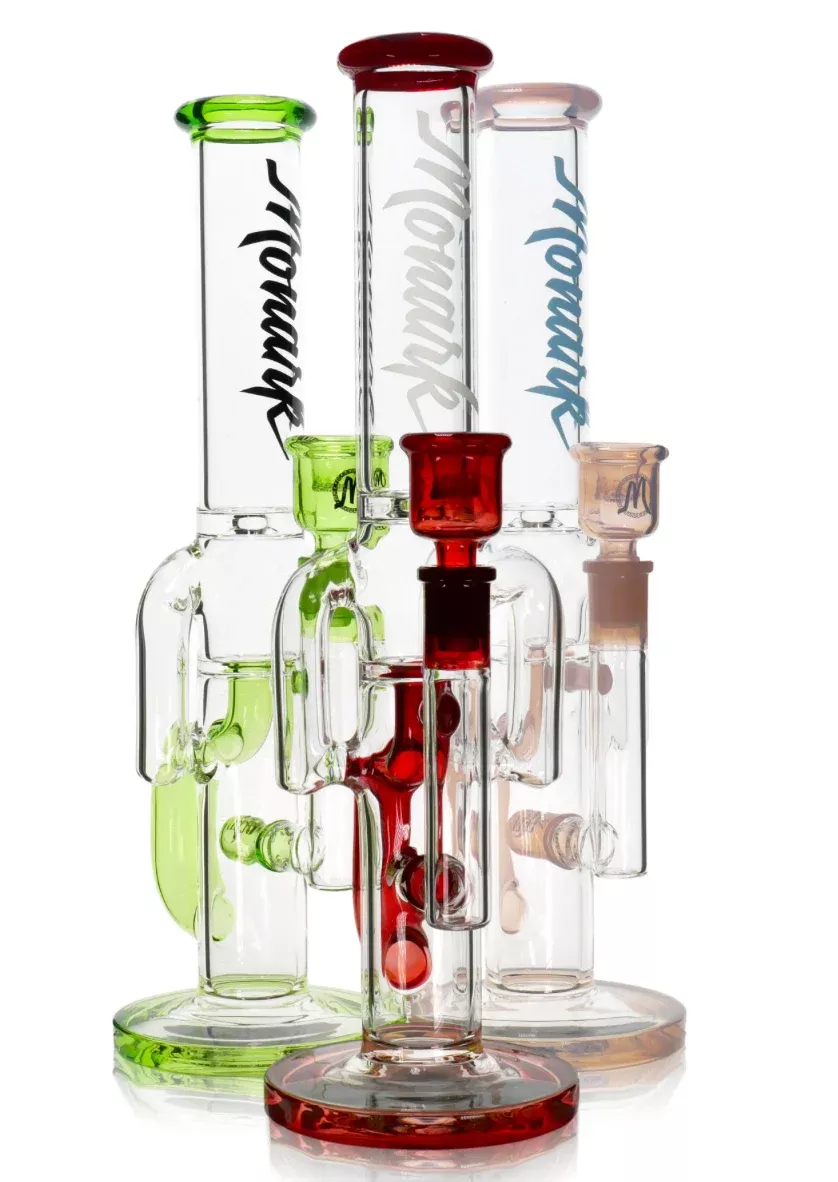 Monark Glass 13-Inch Recycler Bong - 38mm Premium Design (Assorted Colors)