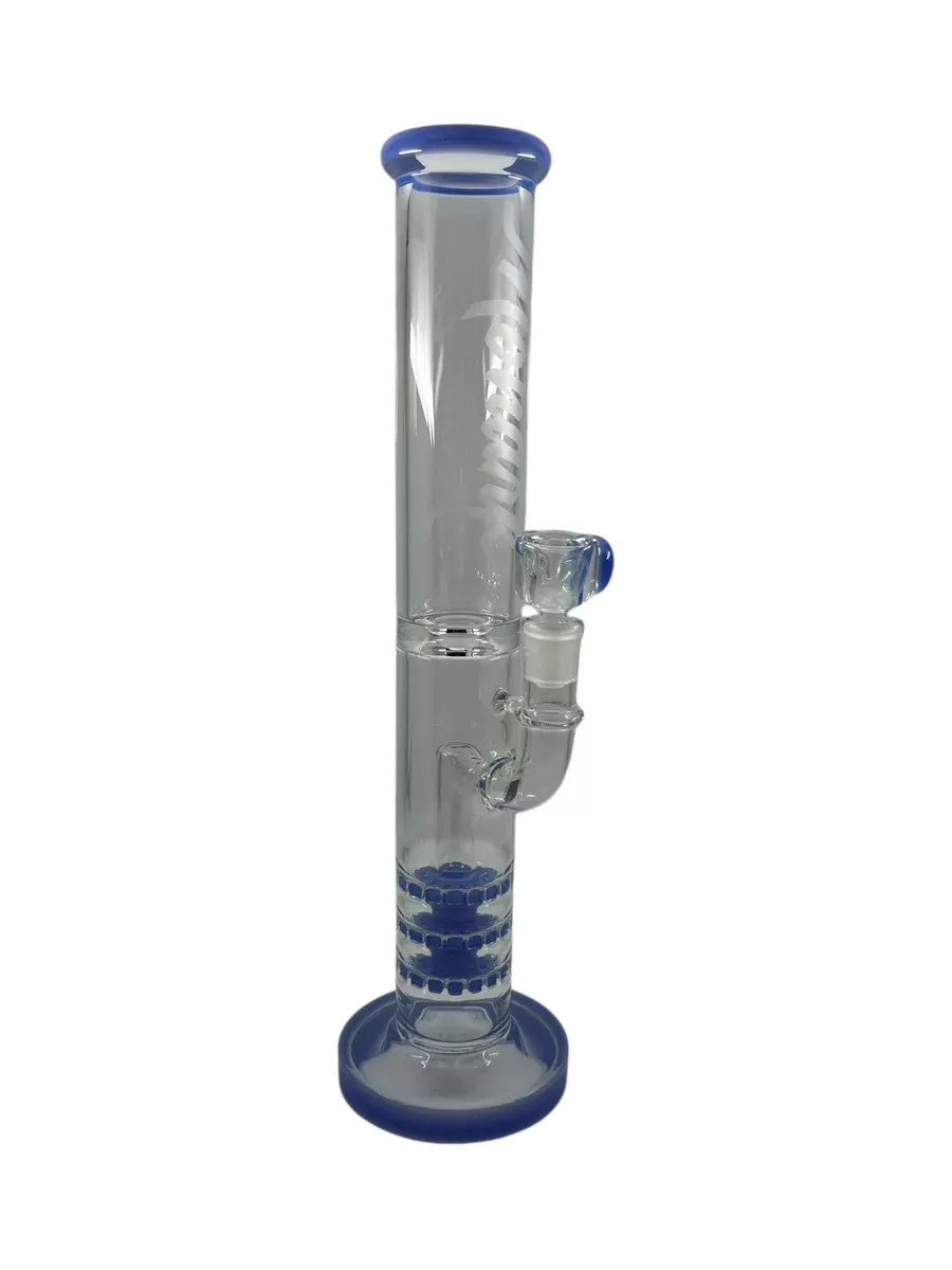 Monark Glass 15-Inch Triple Ratchet Straight Tube Bong - Vibrant Colors and Premium Filtration