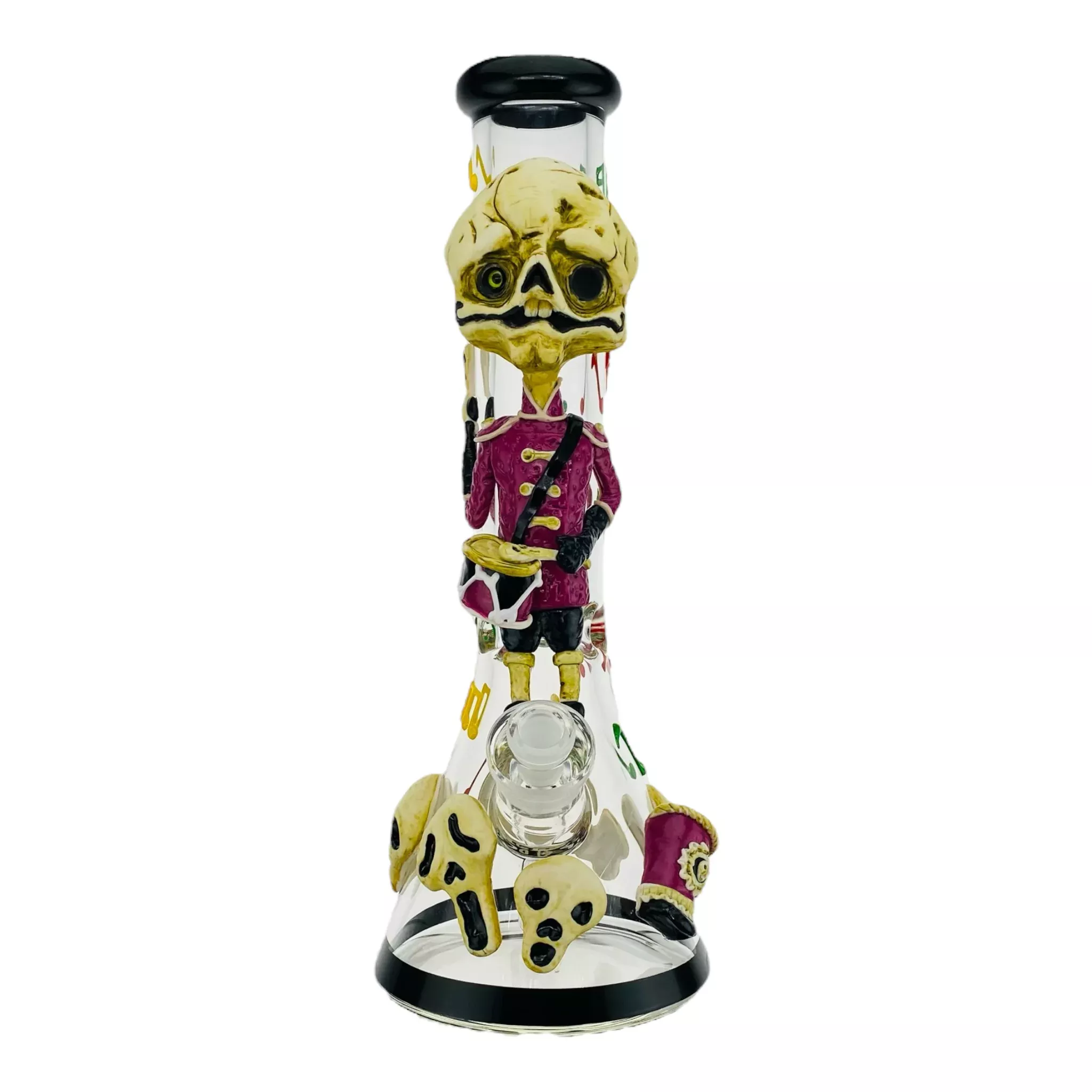Monster Bongs - 12 Inch Skeleton Drummer Boy Beaker Bong