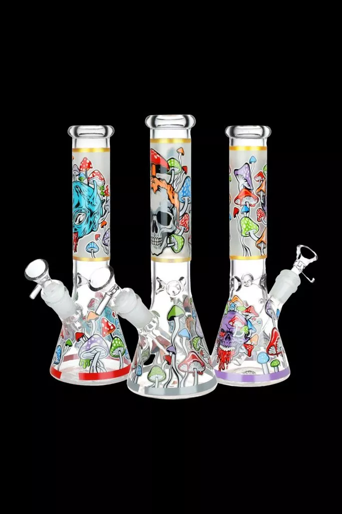 Monsters And Shrooms Glow Beaker Bong