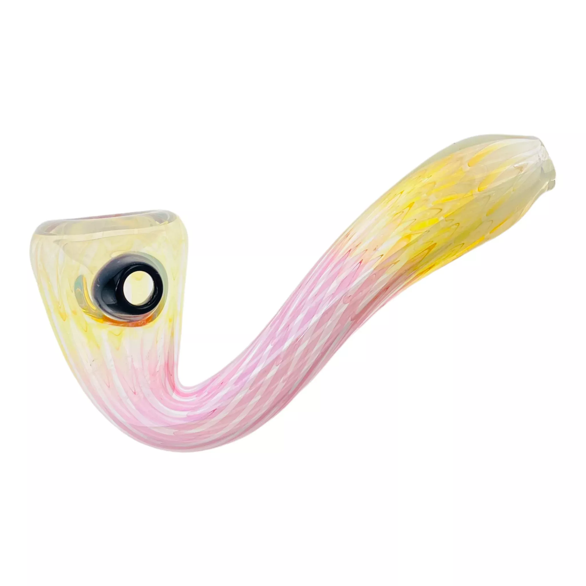 Multicolor Changing Sherlock Glass Pipe With Black Carb