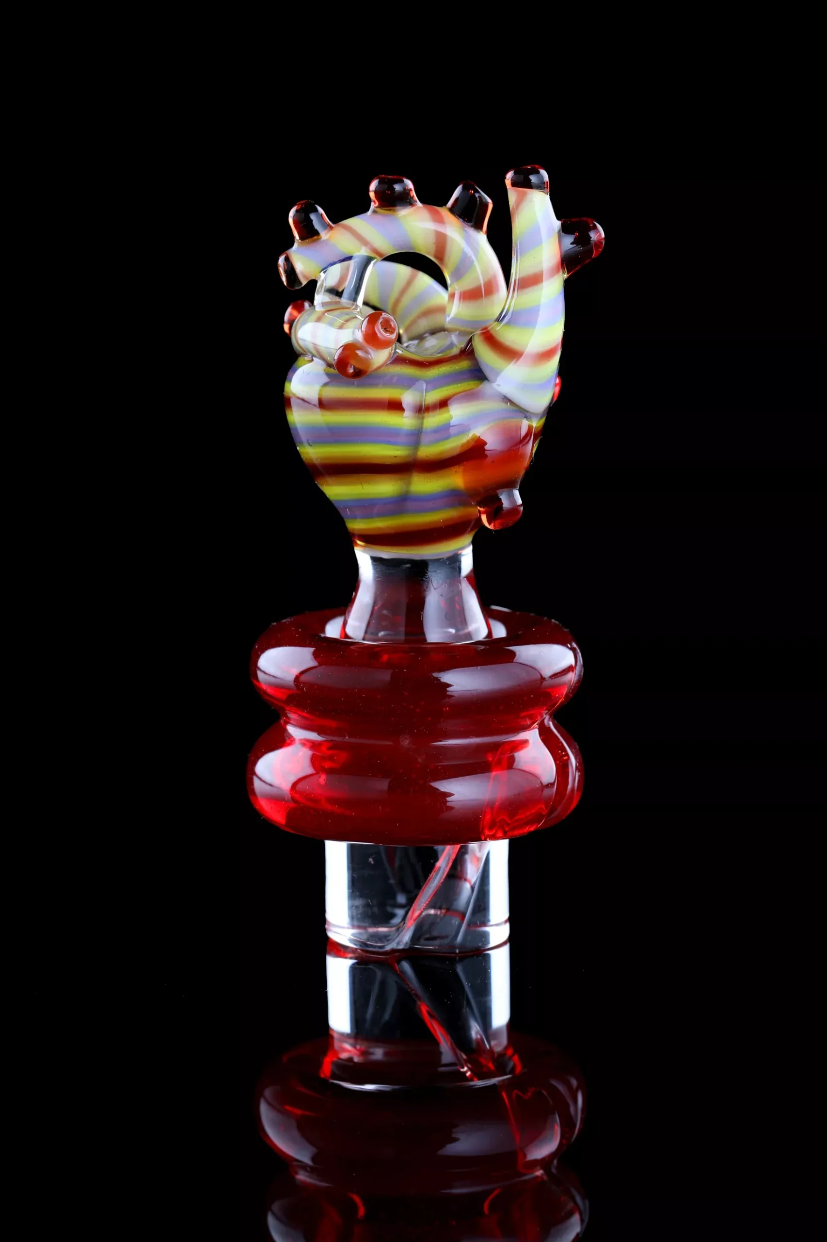Multicolor Lineworked "Anatomical Heart" 3DXL Rockulus by One Trick Pony X Mandella Glass