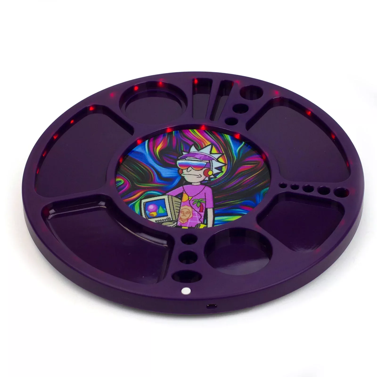 Multifunctional LED Spinning Rolling Tray with 360° Rotation