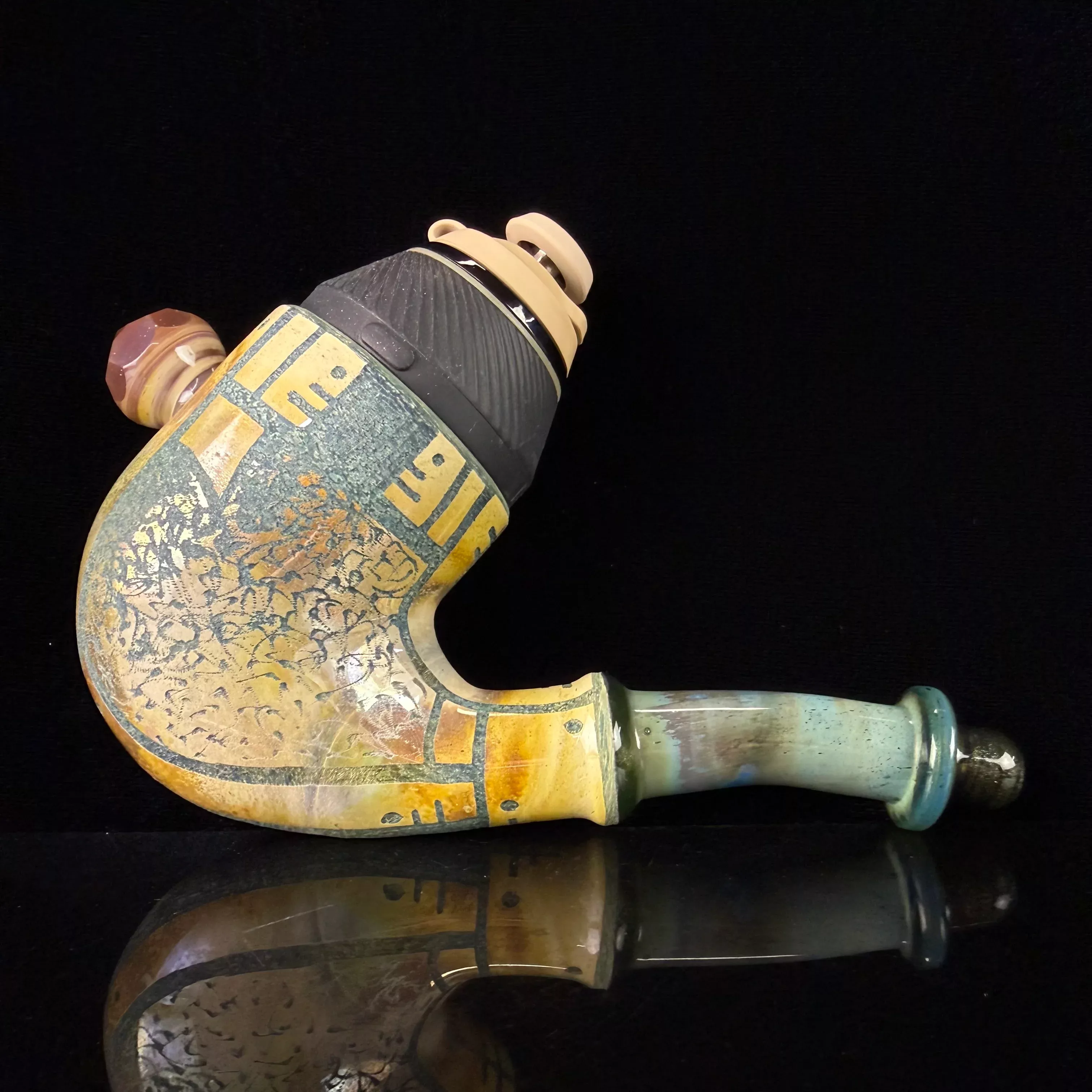"Mystery Adventurine & Blue Caramel" Hand Carved Proxy Sherlock by Corey Clark