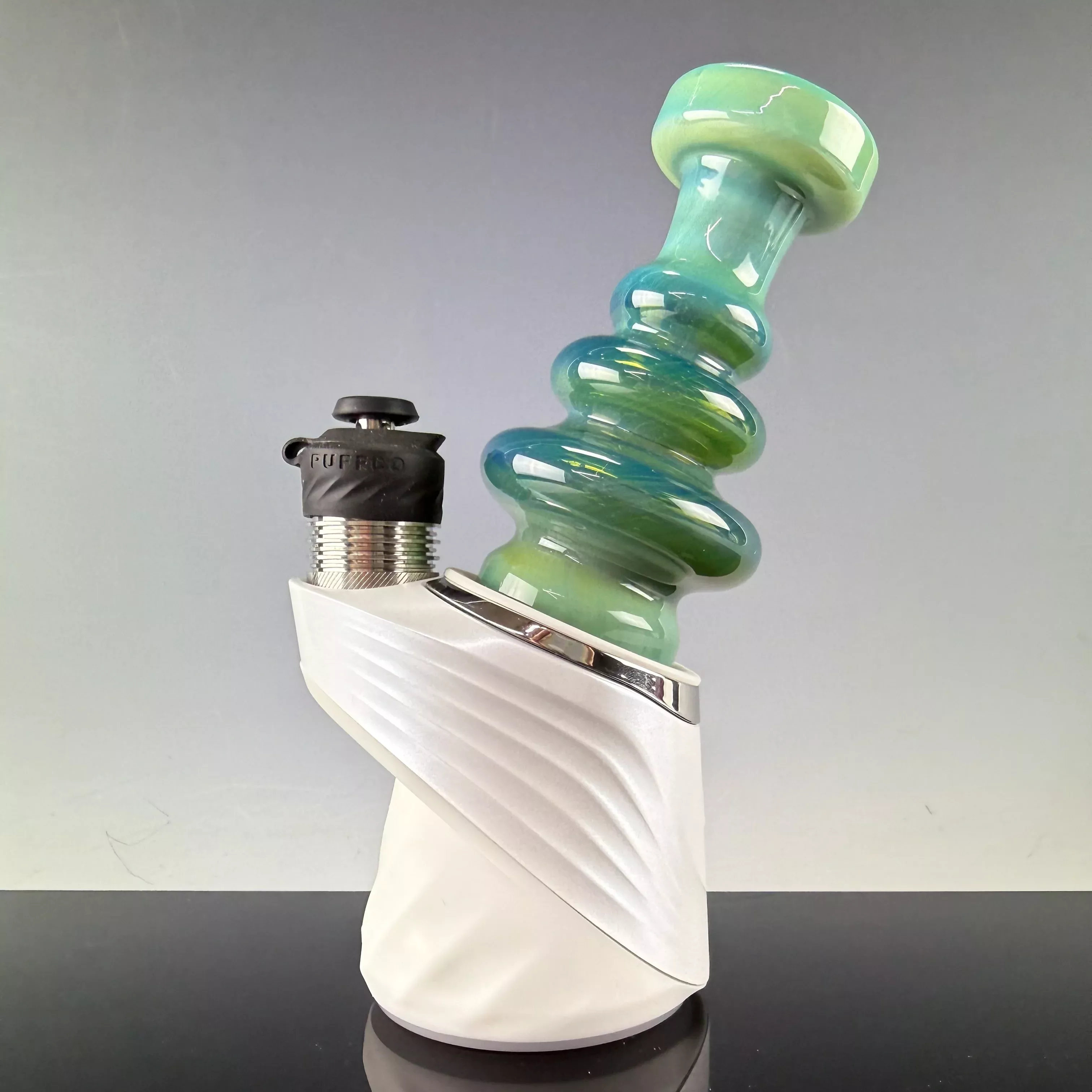 "Mystery Adventurine over Opaque Green" Puffco Dry Top by Carsten Carlile
