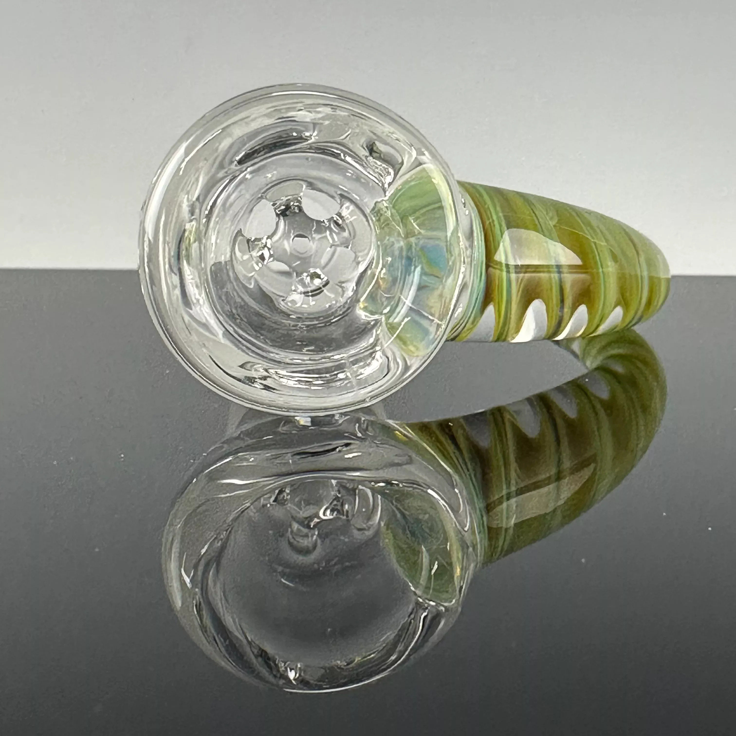"Mystery Adventurine" Partial Accent 14mm 4 Hole Slide by Moose Glass