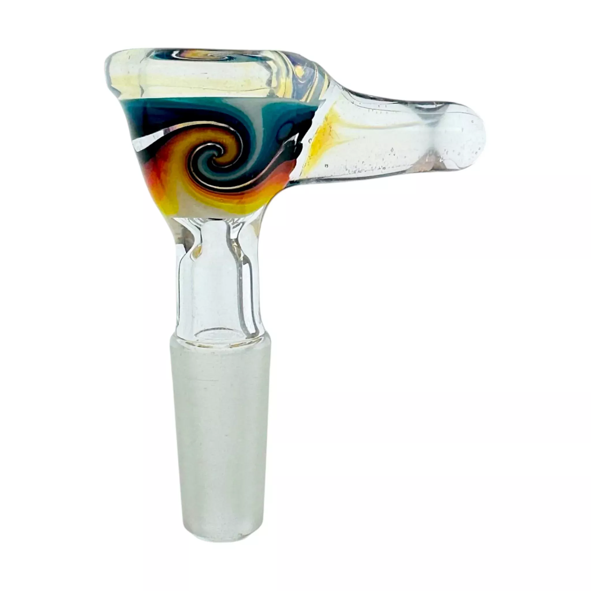 N3RD Glass 10mm Flower Bowl Mystic Fume With Fire And Ice Linework