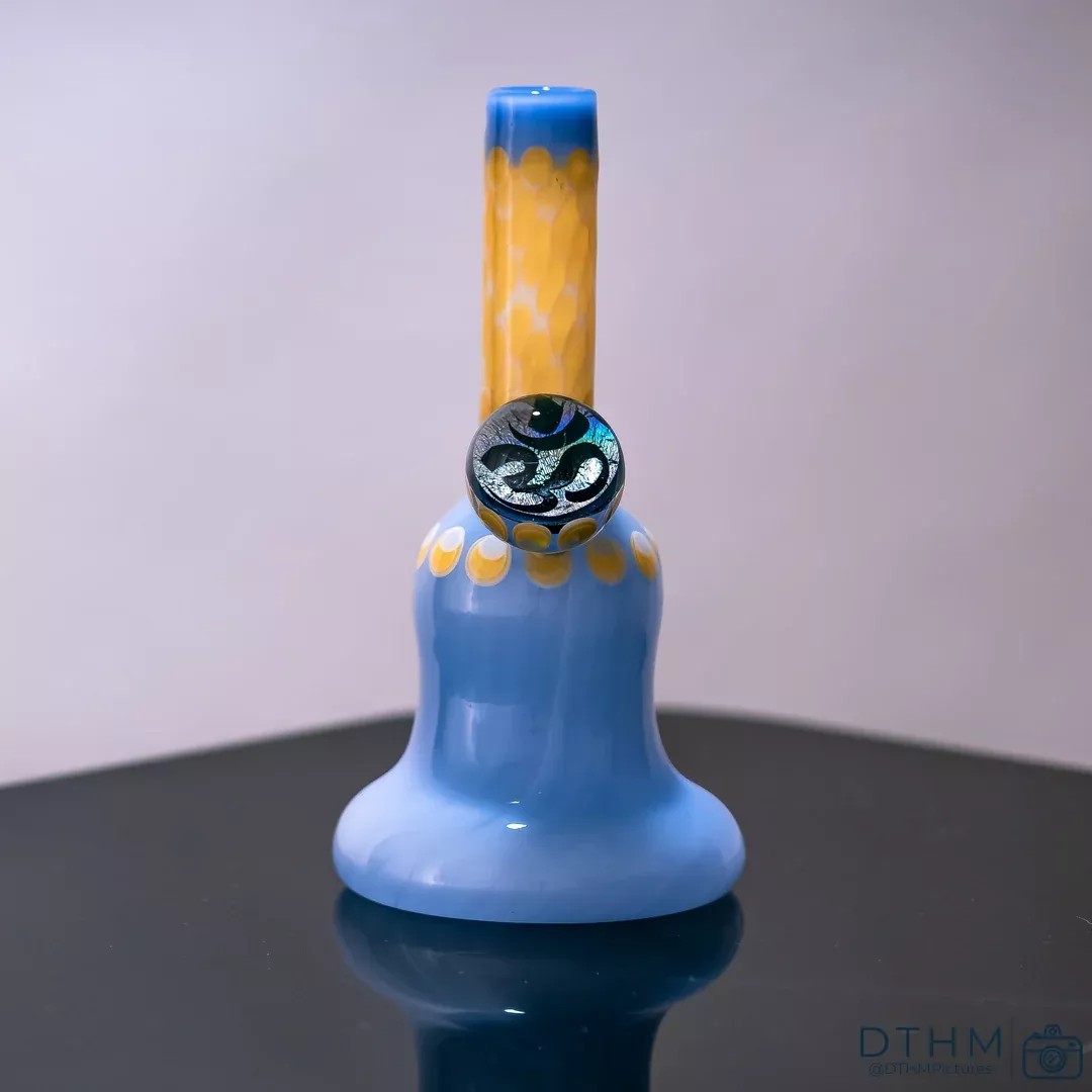Natrix Glass Dotstack Banger Hanger – Dual-Color Pastel Blue & Pastel Terps