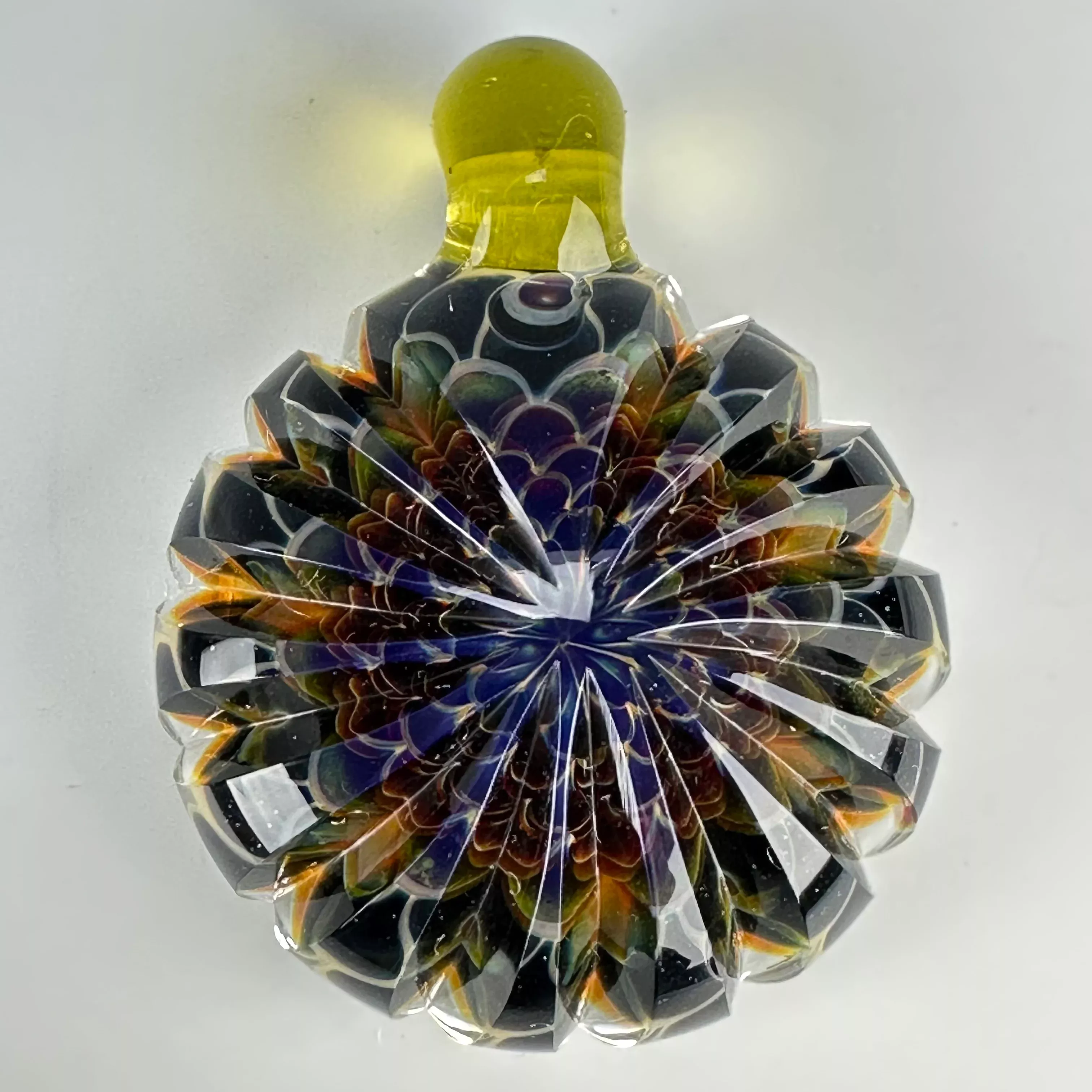 "Nebula" UV Cut & Stacked Dot Stack Pendant by Juju Glass