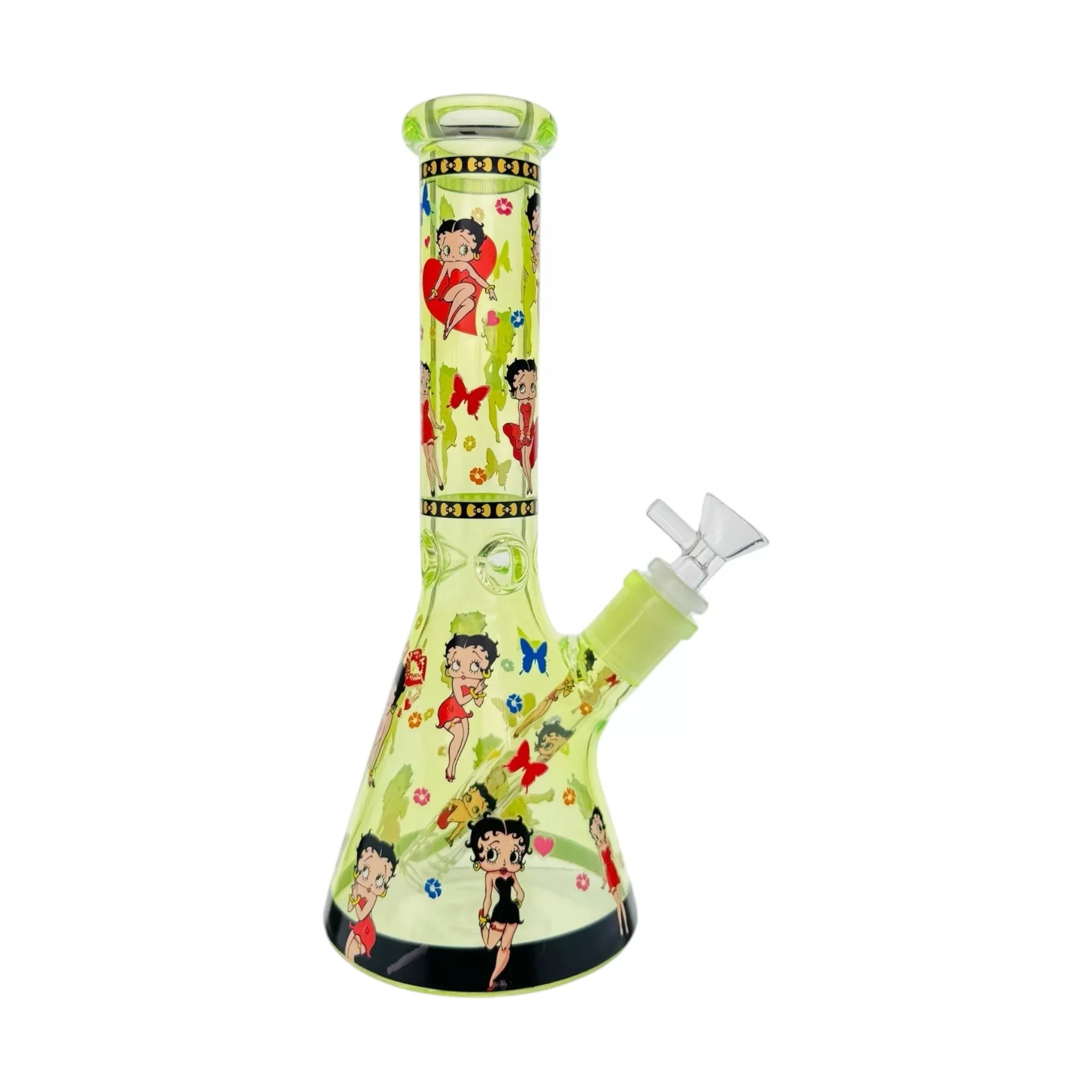 Neon Green Betty Boop Bong 10 Inches Tall