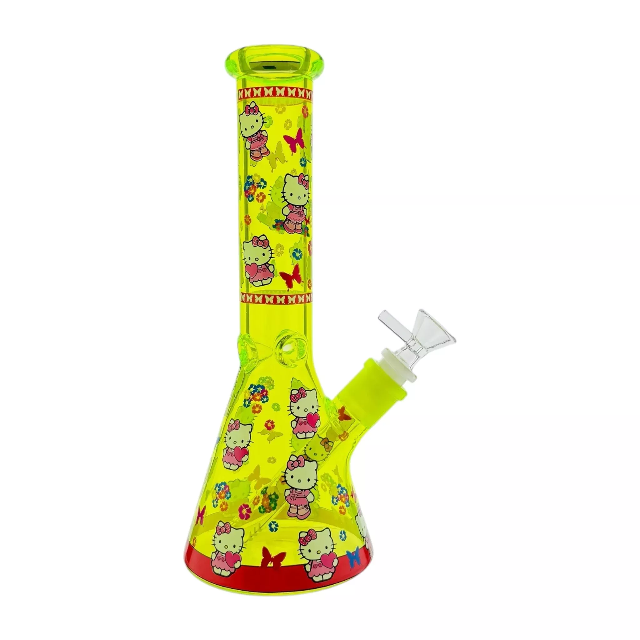 Neon Green Hello Kitty Bong 10 Inch