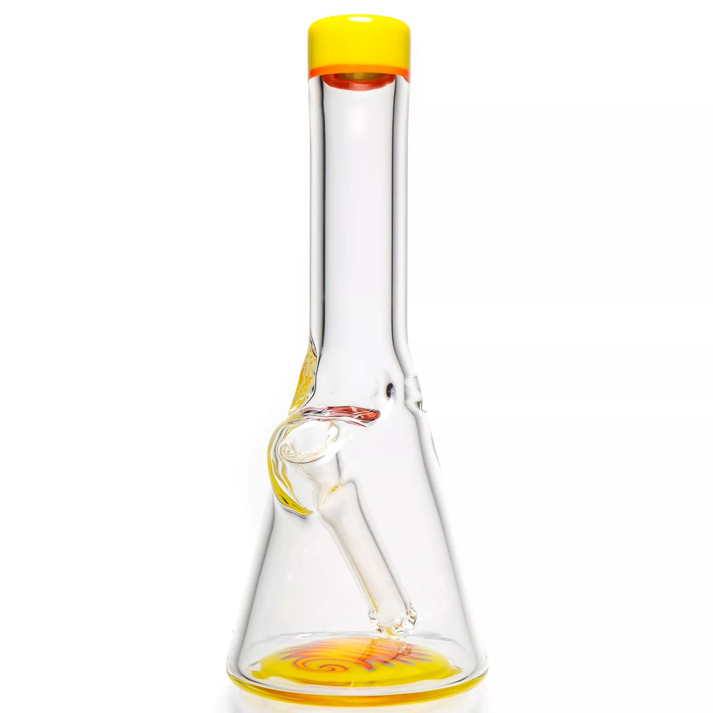 Nes Glass - Mini Tube - Reversal Bottom - Chartreuse w / Fire Wag