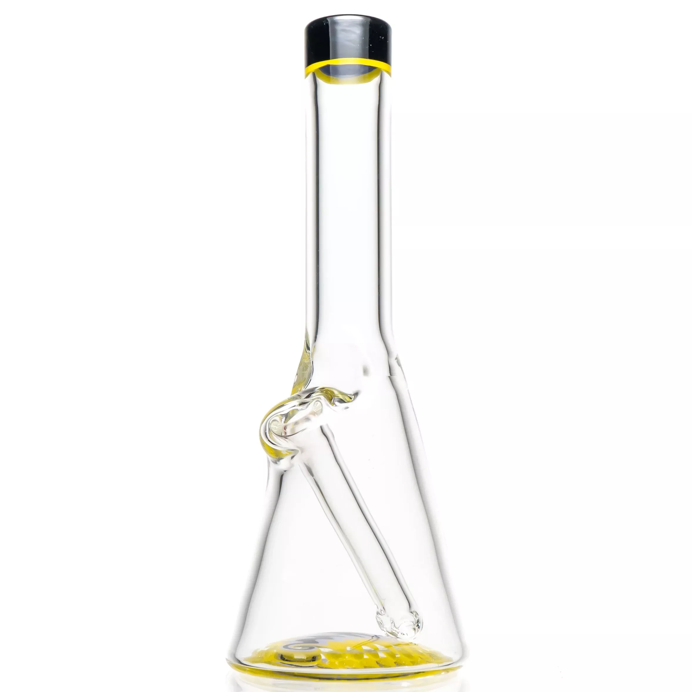 Nes Glass - Mini Tube - Reversal Bottom - Grape w / Yellow & Purple Wag