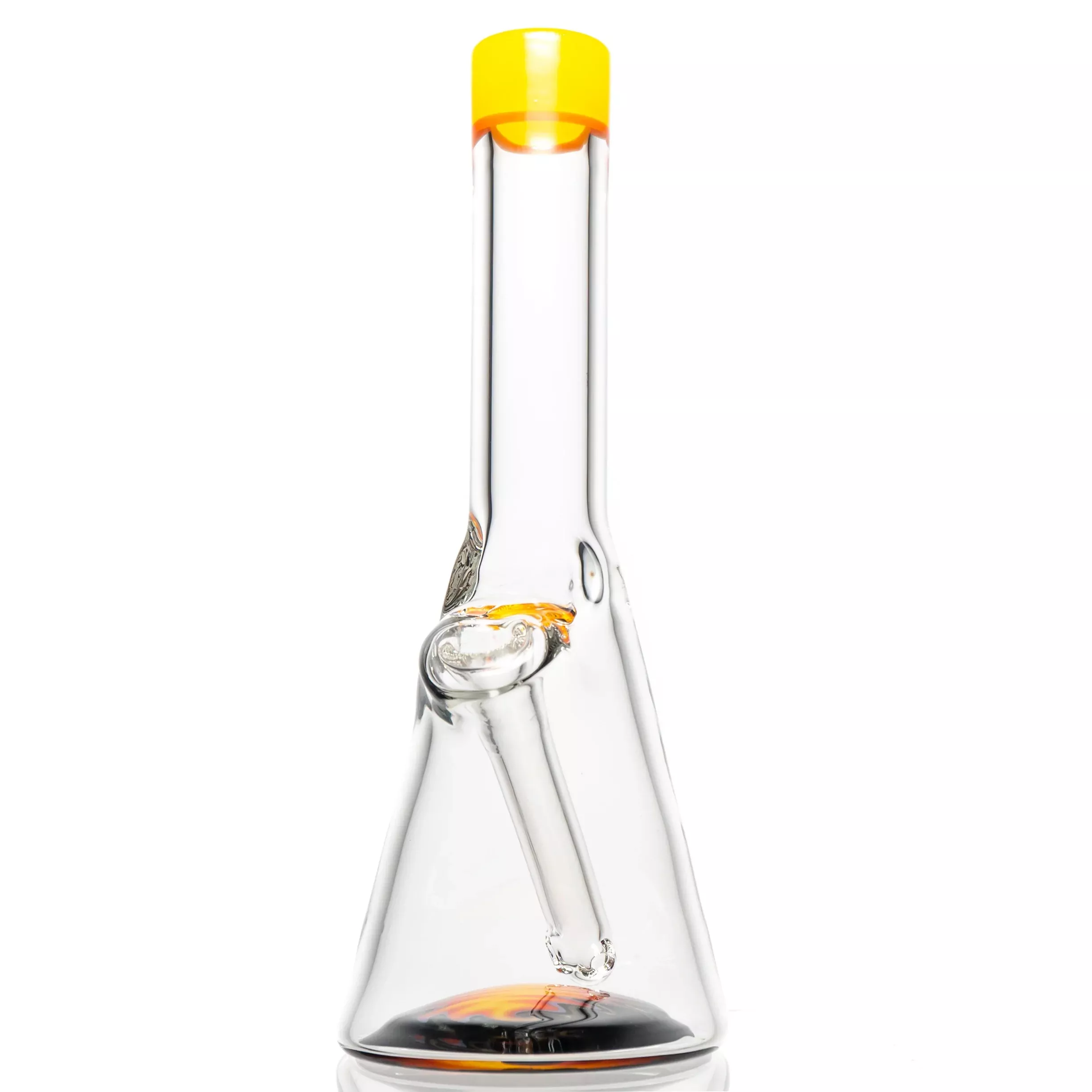 Nes Glass - Mini Tube - Reversal Bottom - Lemon Drop w / Fire Wag