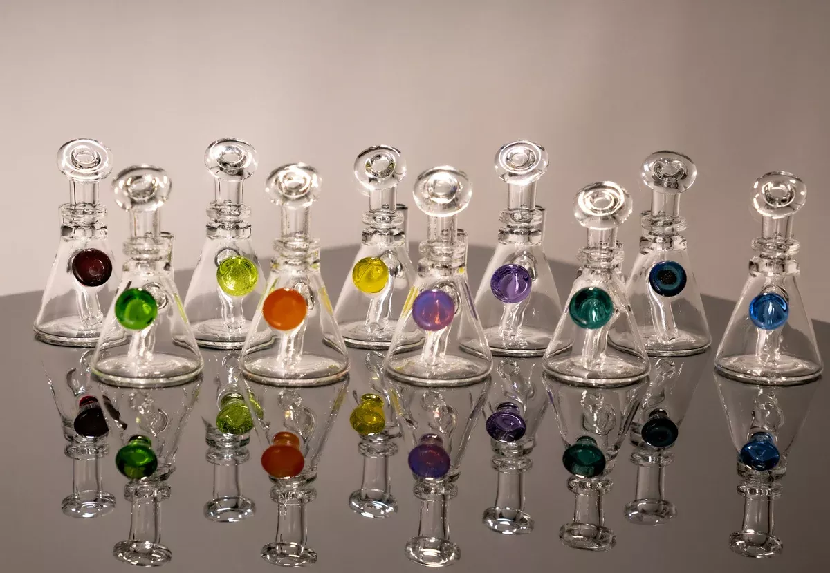 Nic Ric Glass Clear Micro Jammer with Colored Knob – Compact Glass Rig