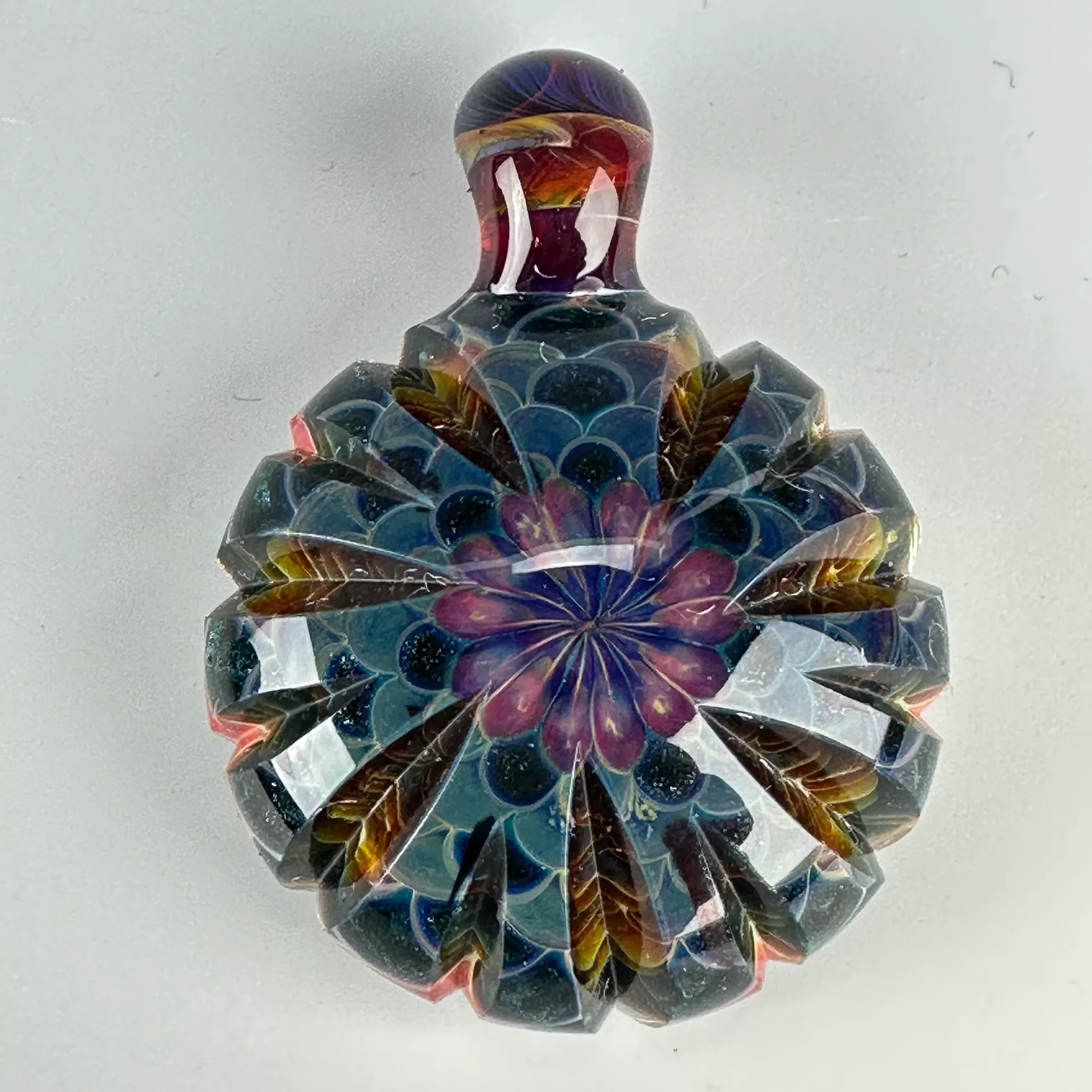 "Night & Day" Cut & Stacked Dot Stack Pendant by Juju Glass