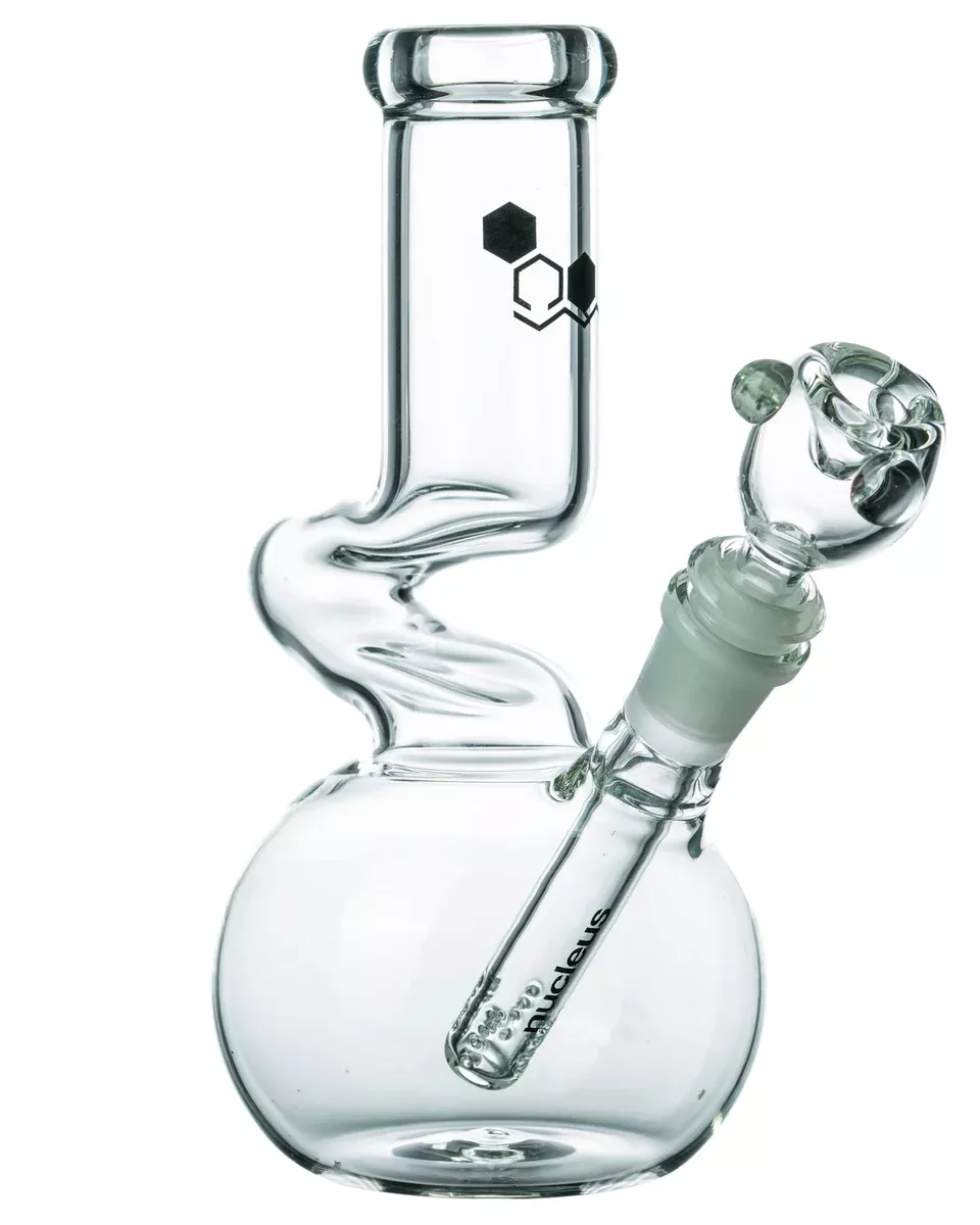 Nucleus Clear Glass Bubble Beaker with Angled Neck