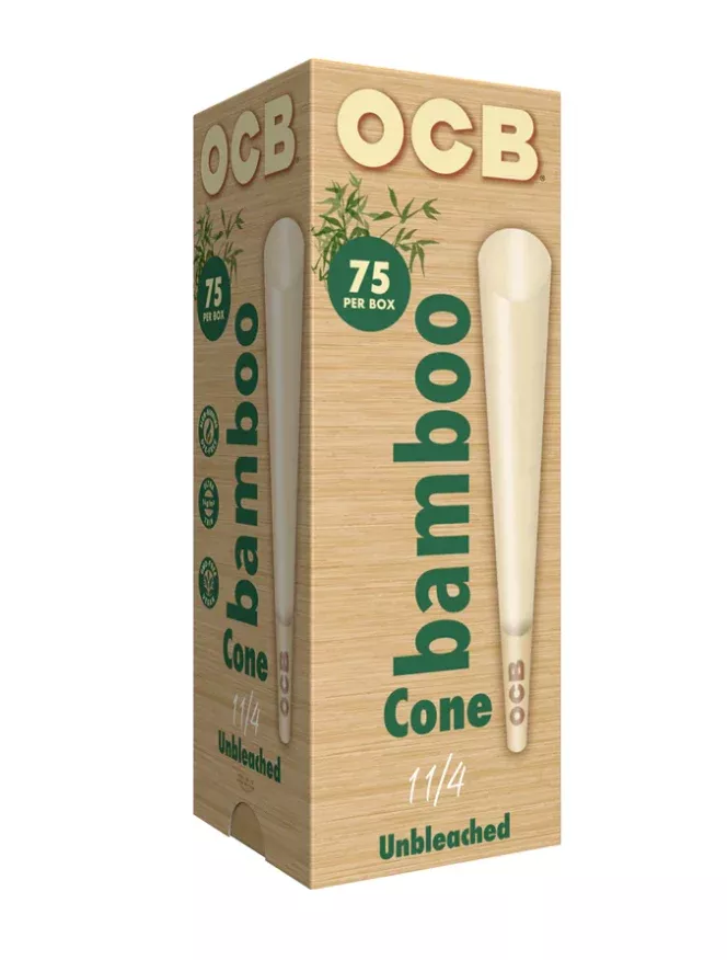 OCB Bamboo Cone Tower - 75 Eco-Friendly Pre-Rolled Cones for Smooth Smoking