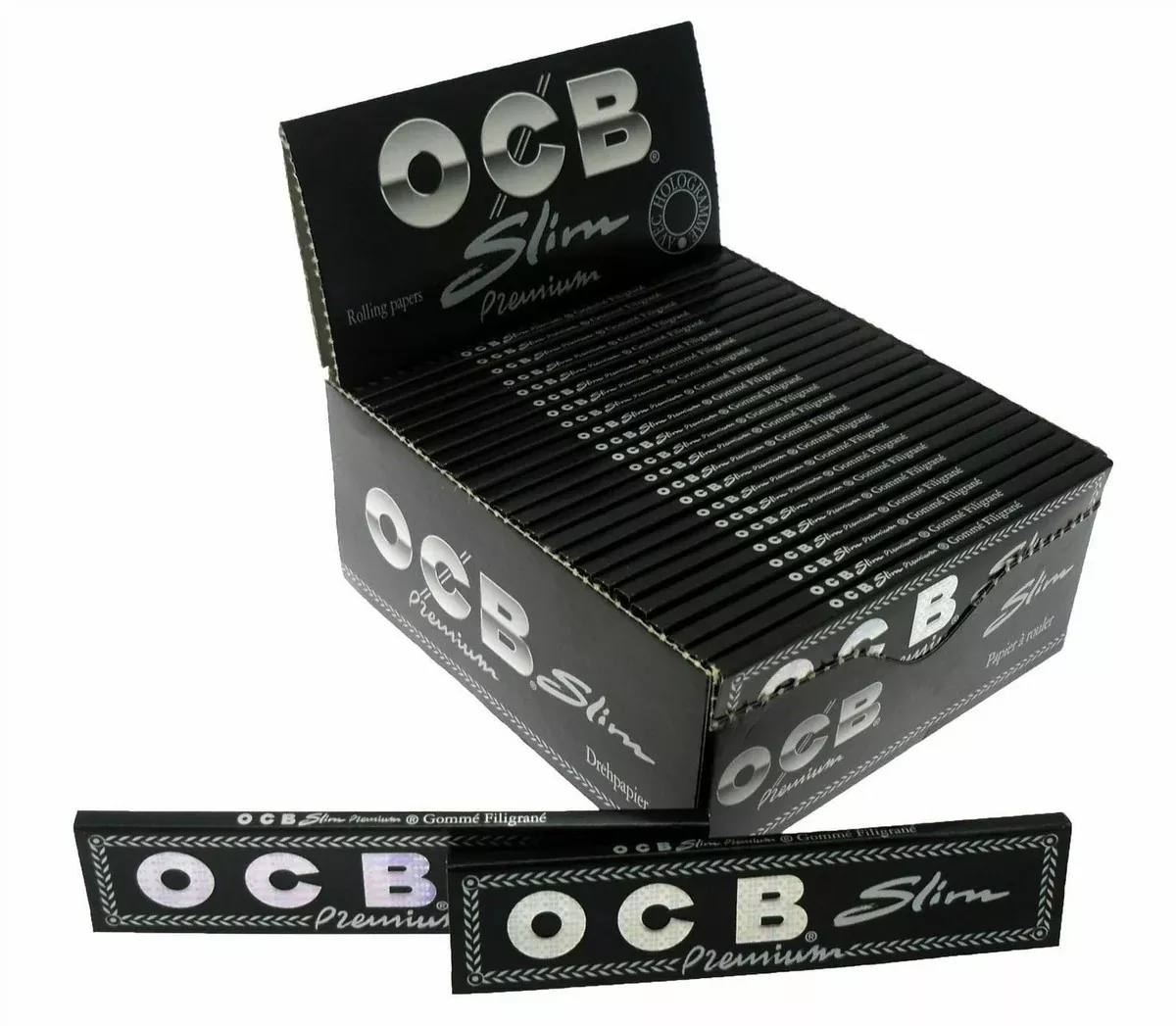 OCB Premium Slim Rolling Papers – Ultra Thin 24 Booklet Box