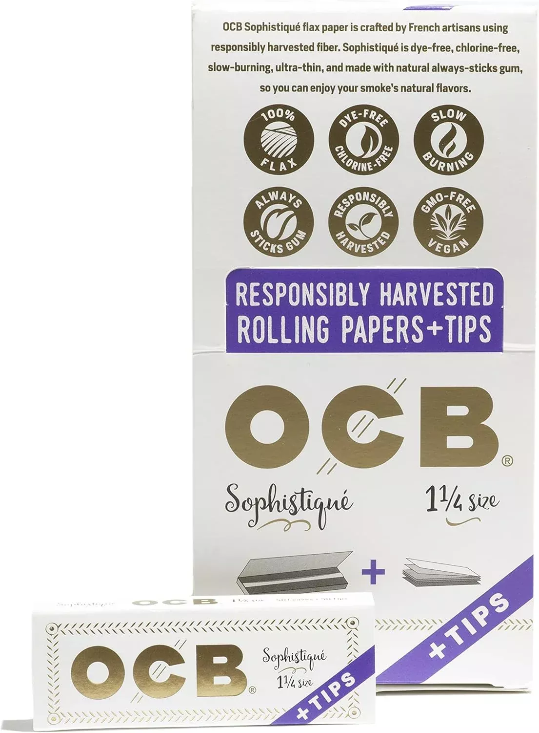 OCB Sophistique 1 1/4 Papers w/ Tips - Wholesale Display Box