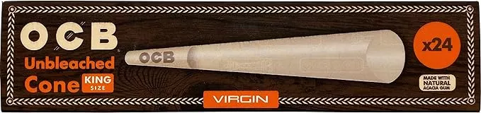 OCB Virgin King Size Pre-Rolled Cones 24ct - 12 Pack Display Box