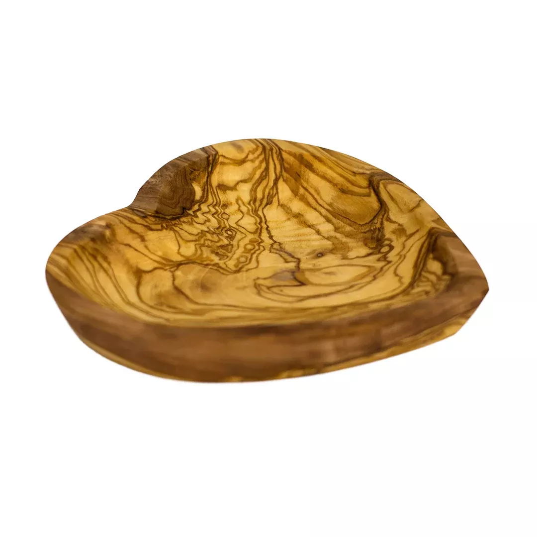 Olive Wood Heart Rolling Tray