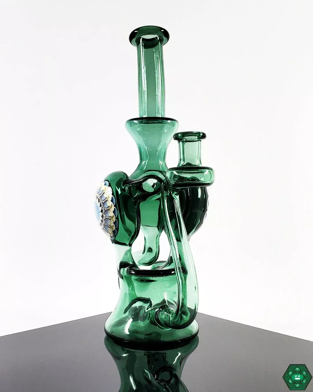 Olour Glass Atlantis Dotted Recycler – Unique Dot-Stack Style with 4-Hole Perc