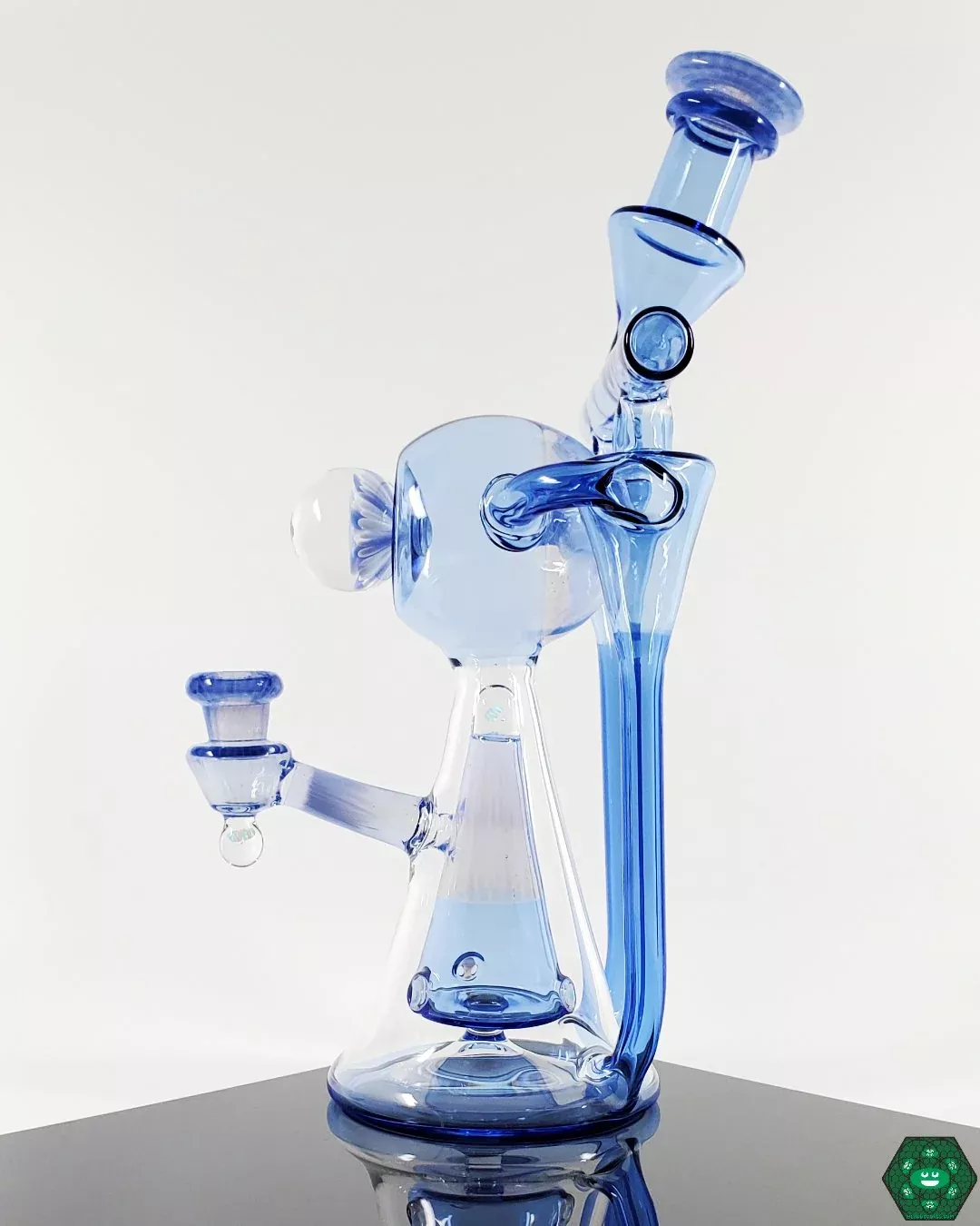 OM Glass Co Double Funnel KR – Dual Funnel Recycler with Unique Flow