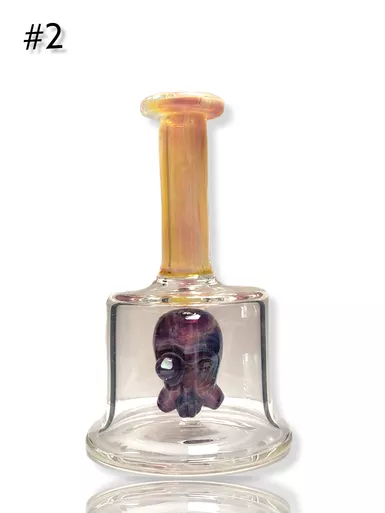 "One Eye Willy" Head-ina Bottle Amber w/ Opal #2
