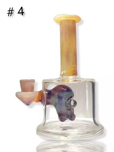 "One Eye Willy" Head-ina Bottle Amber w/ Opal #4