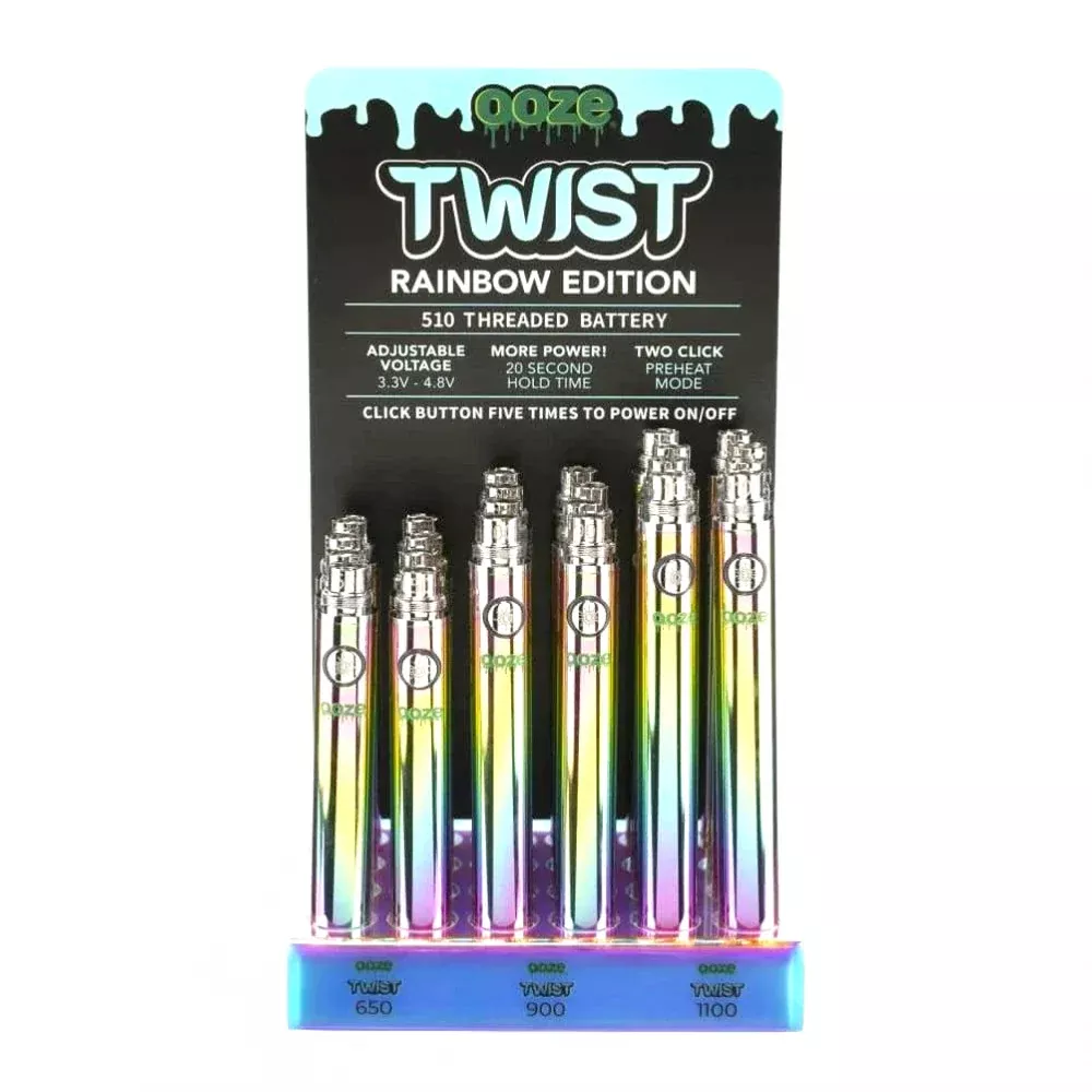 Ooze 510 Battery 24ct Retail Display – Rainbow