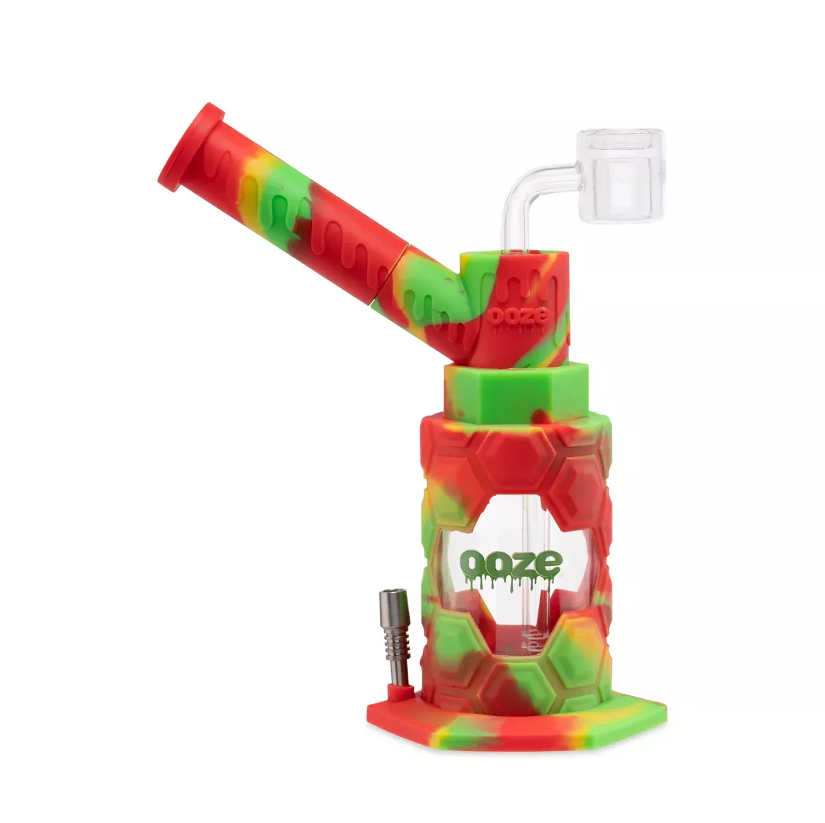 Ooze Mojo 4-in-1 Silicone Glass Water Pipe & Nectar Collector
