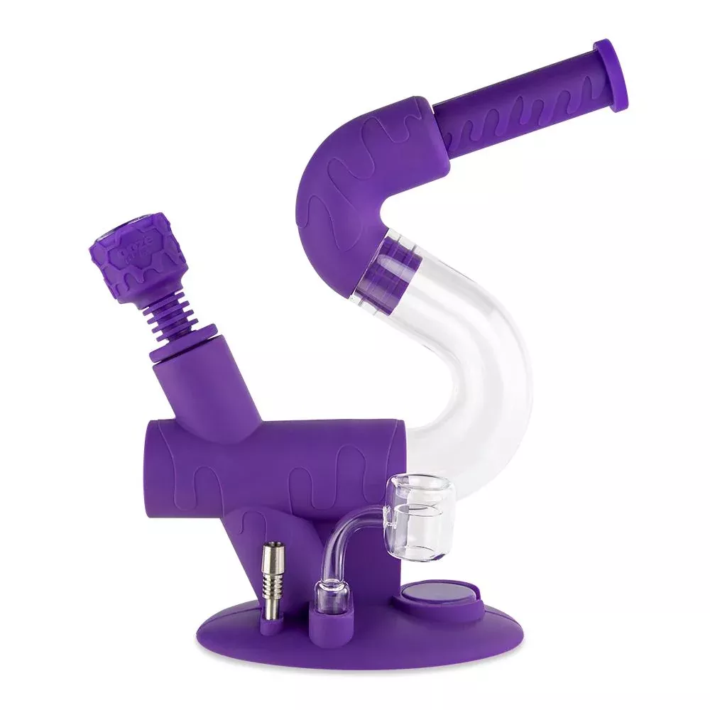 Ooze Swerve 4-in-1 Silicone Glass Water Pipe & Nectar Collector