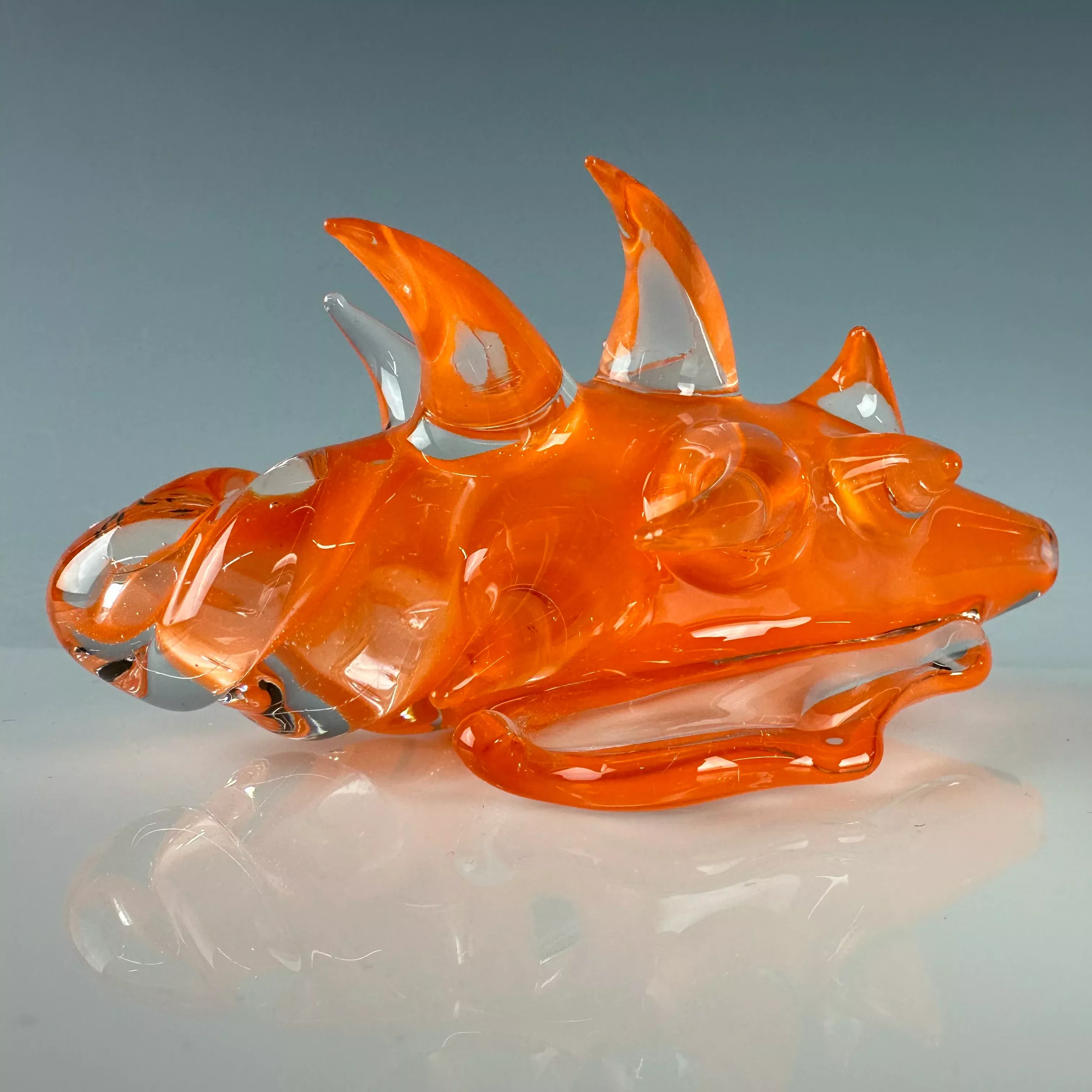 "Orange Crayon" Spiked Seashell Handpipe by Christina Cody