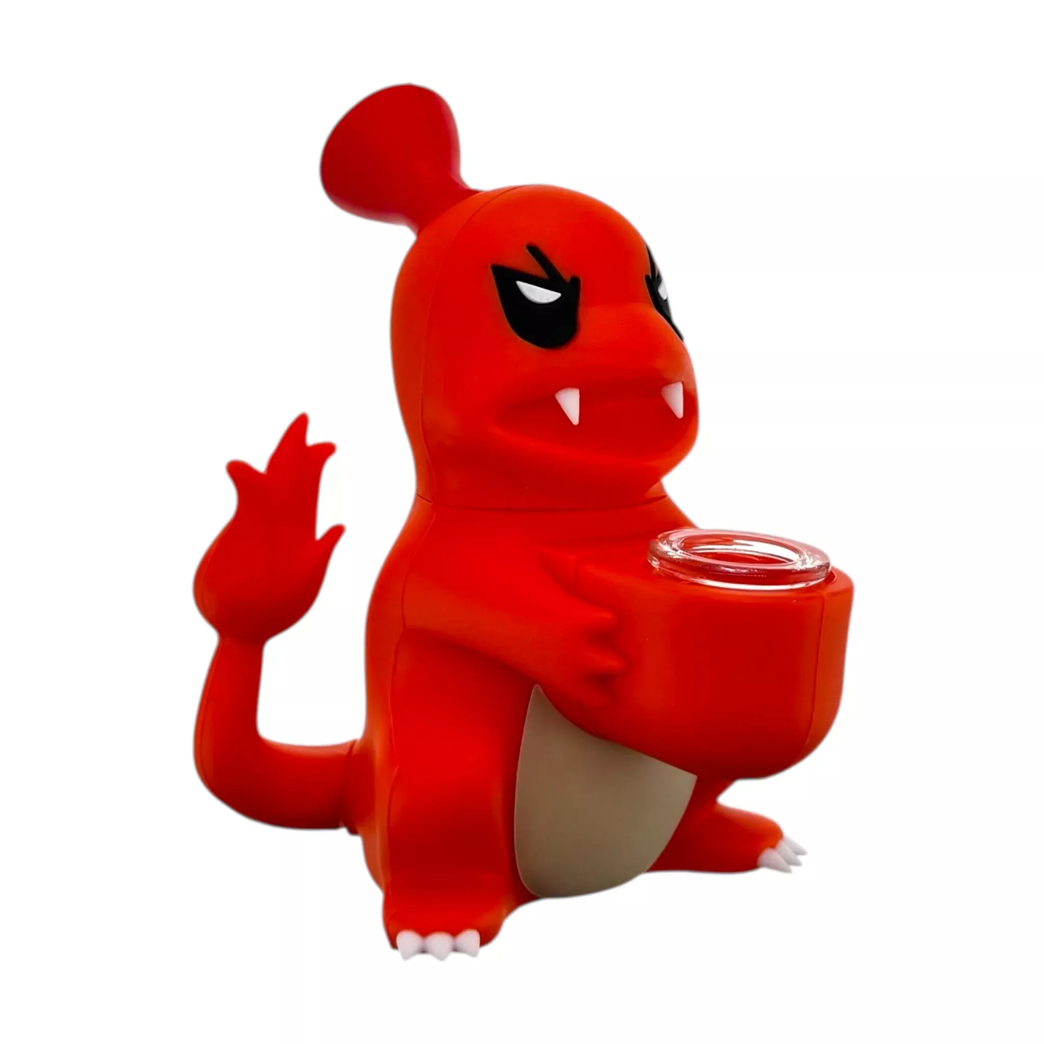 Orange Flaming Lizard Silicone Rubber Bong