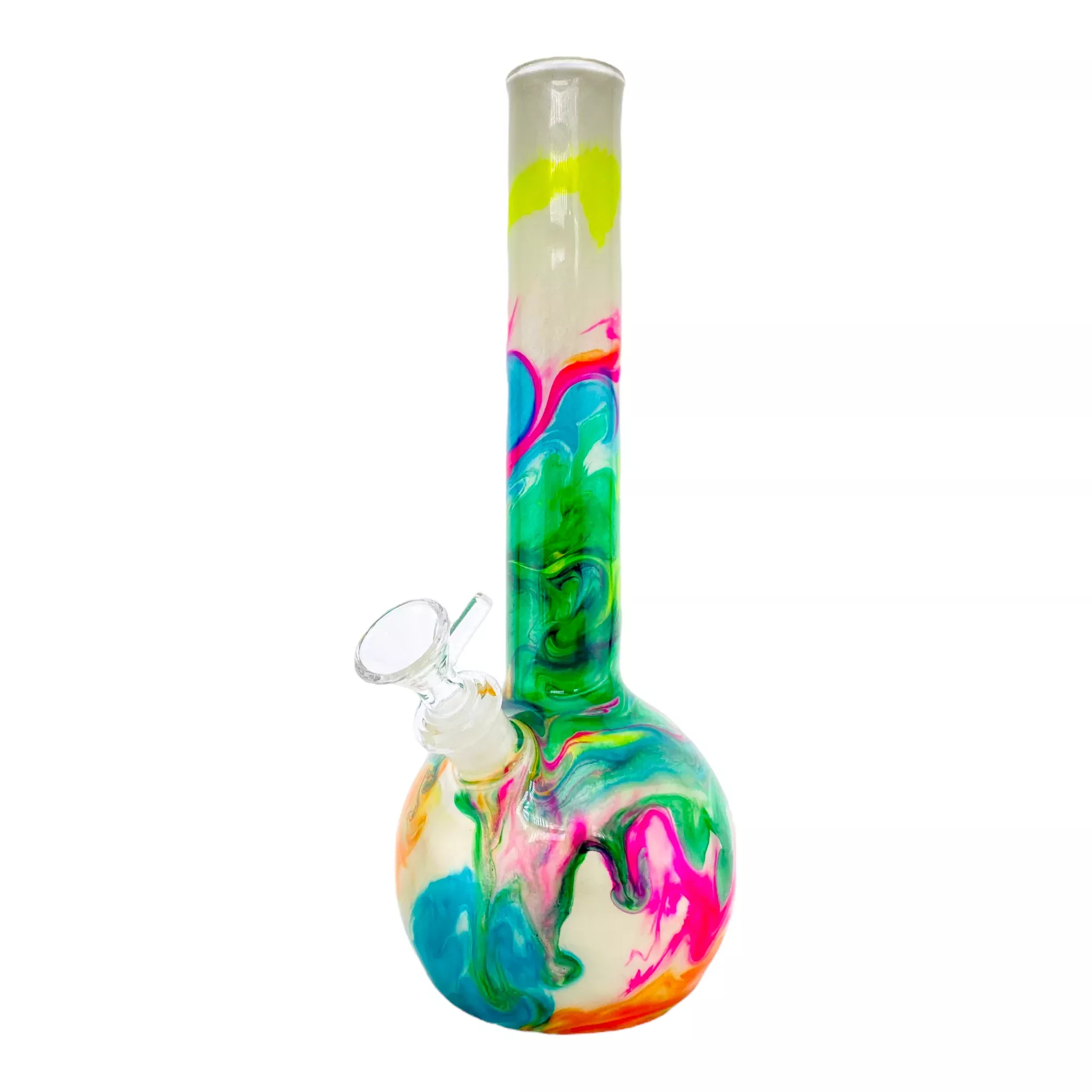 Oregon Blown Glass - Colorful Tie Dye Hippie Bubble Base Bong