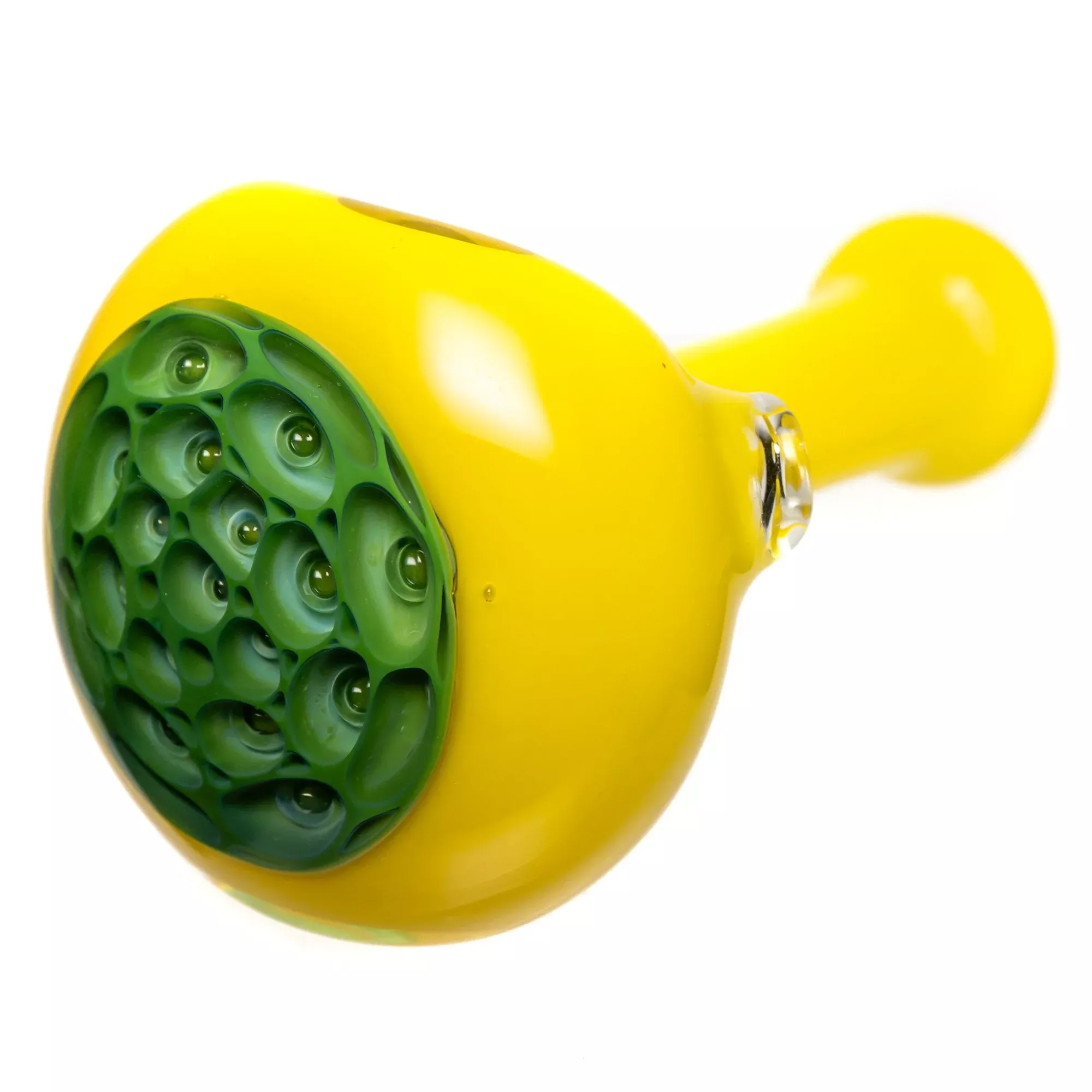 Orian - Honeycomb Air Trap Spoon Pipe - Canary & Jade