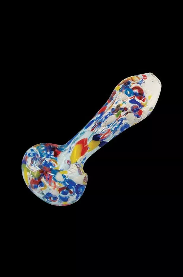 The “Paint Splatter” Colorful Frit Glass Pipe
