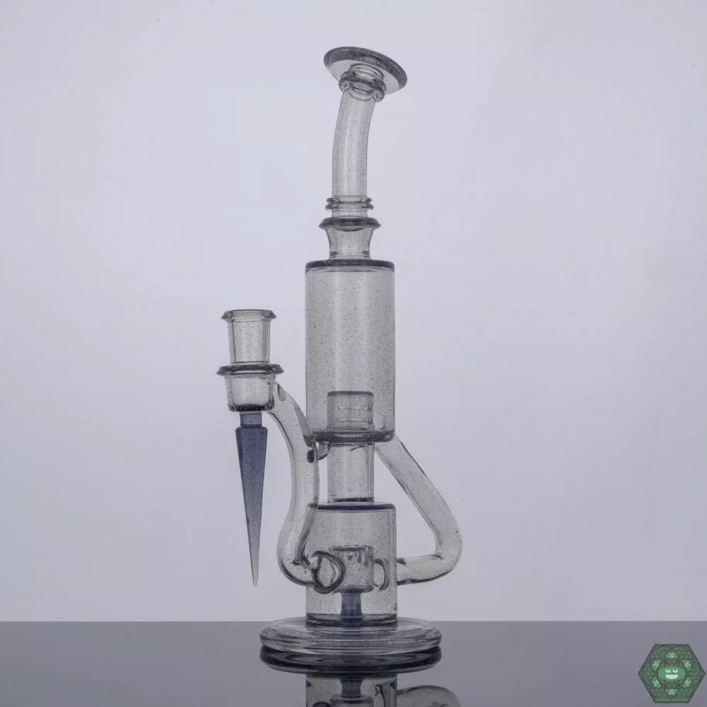 Parallax Bubble Dumper by The Glass Carpenter – CFL Reactive, 9-Hole Perc, Premium Heady Glass Rig
