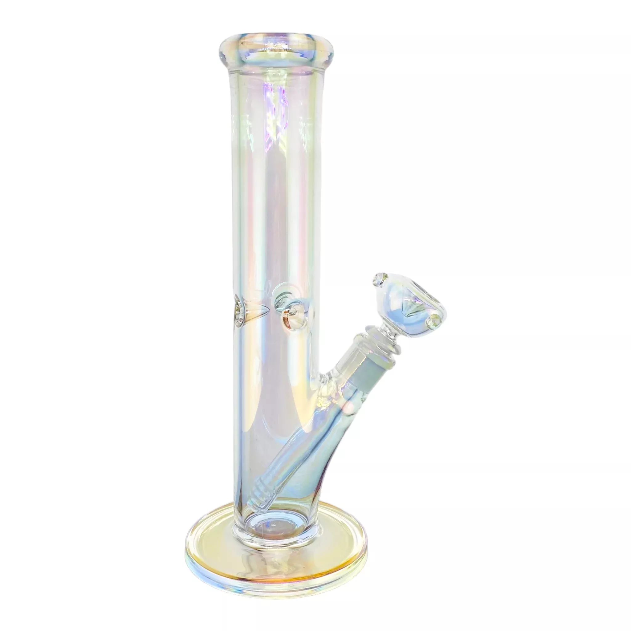 Pearlescent Glass Straight Tube Bong 12 Inch