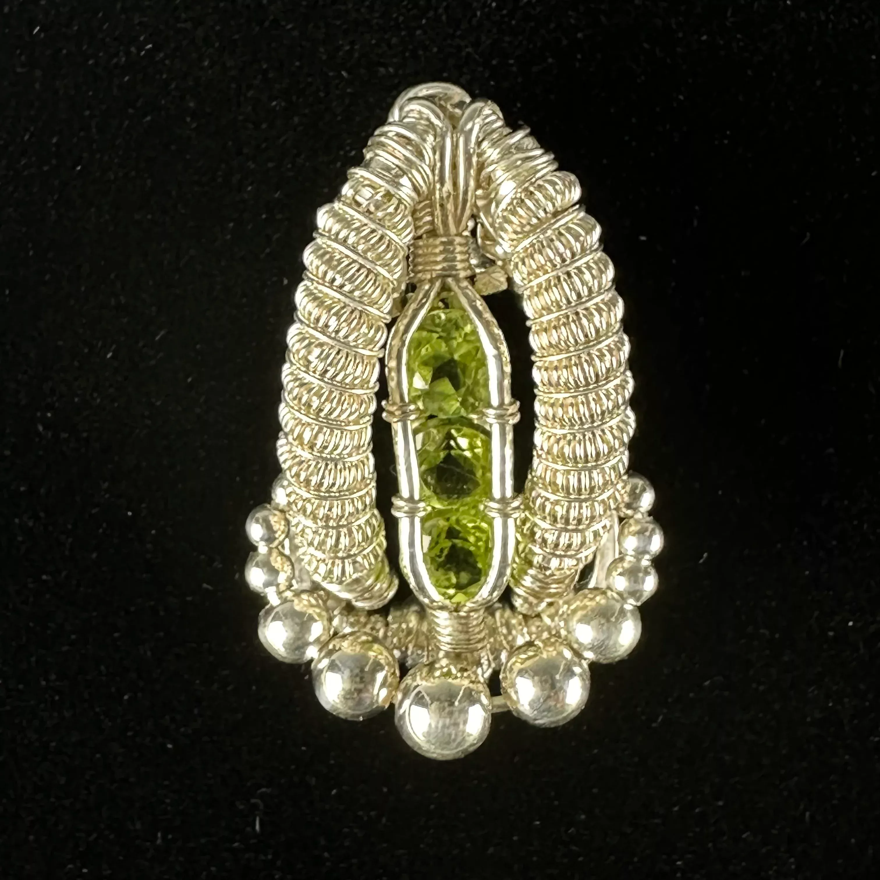 Peridot Wire Wrapped Pendant by Cosmic Wraps