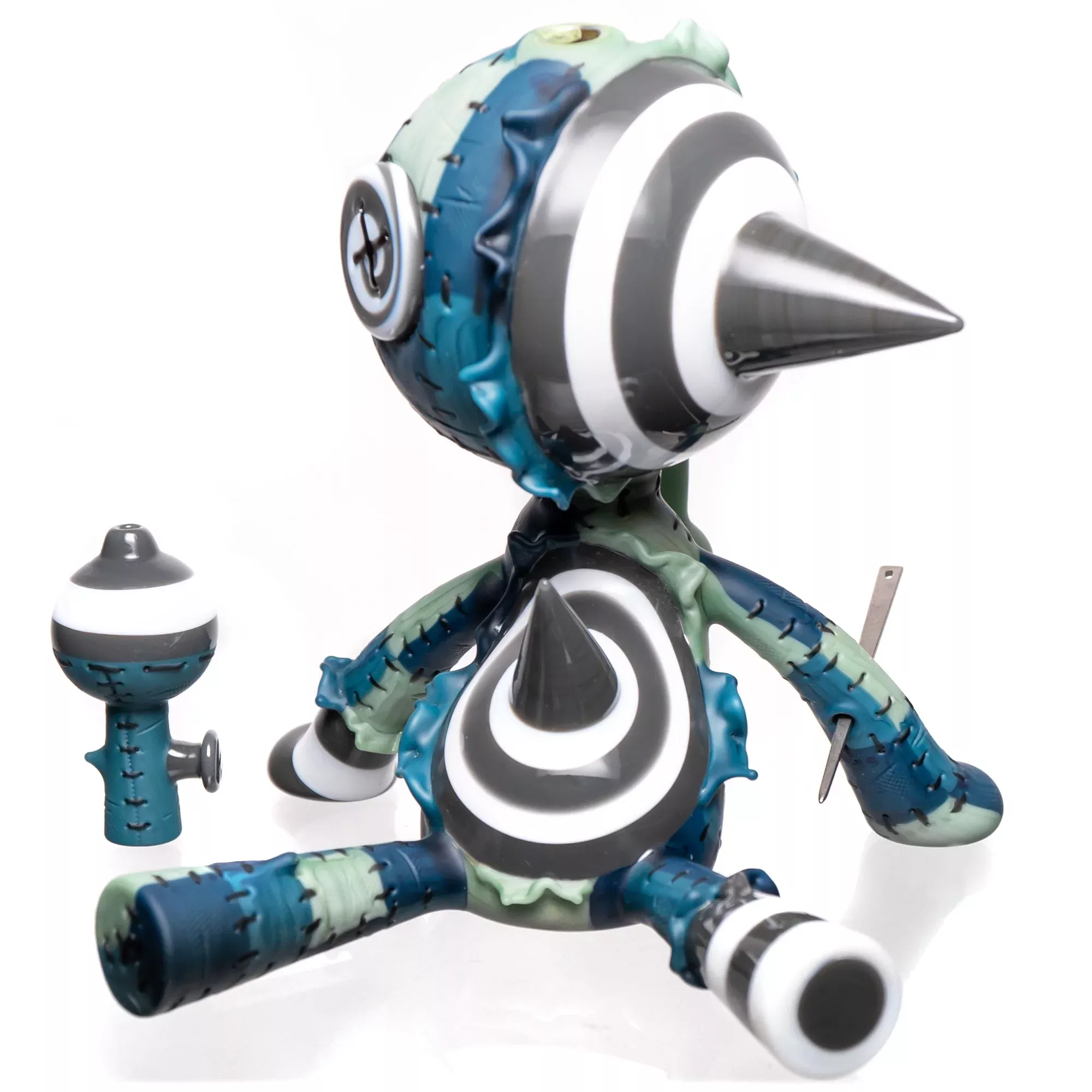 Peter Muller - Quilted Doll- Spikes - Portland Grey & Lotus White