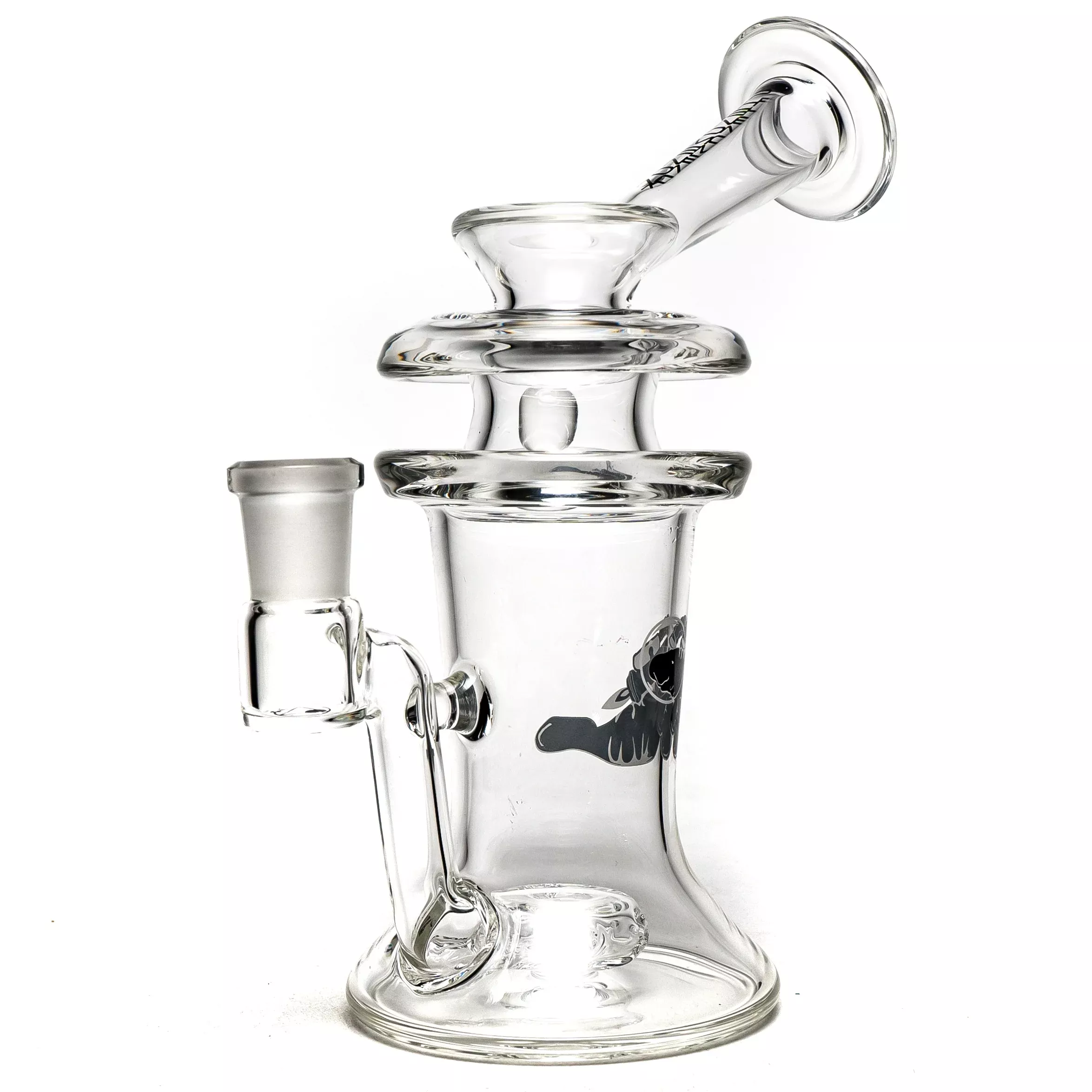 Phenomenon Glass - Angled Neck Spin Bubbler - Manatee