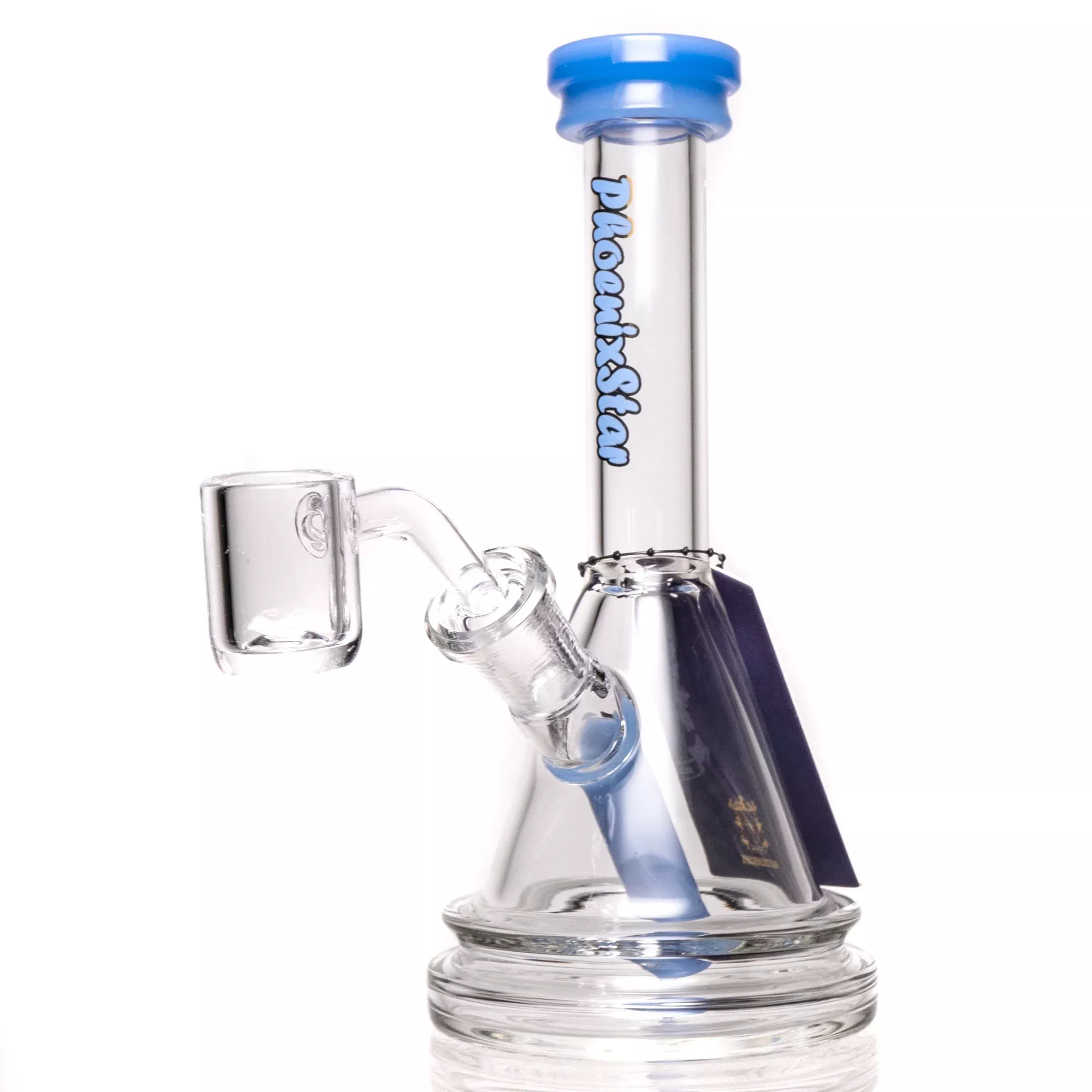 Phoenix Star - Fixed Mini Beaker - Milky Blue Accents