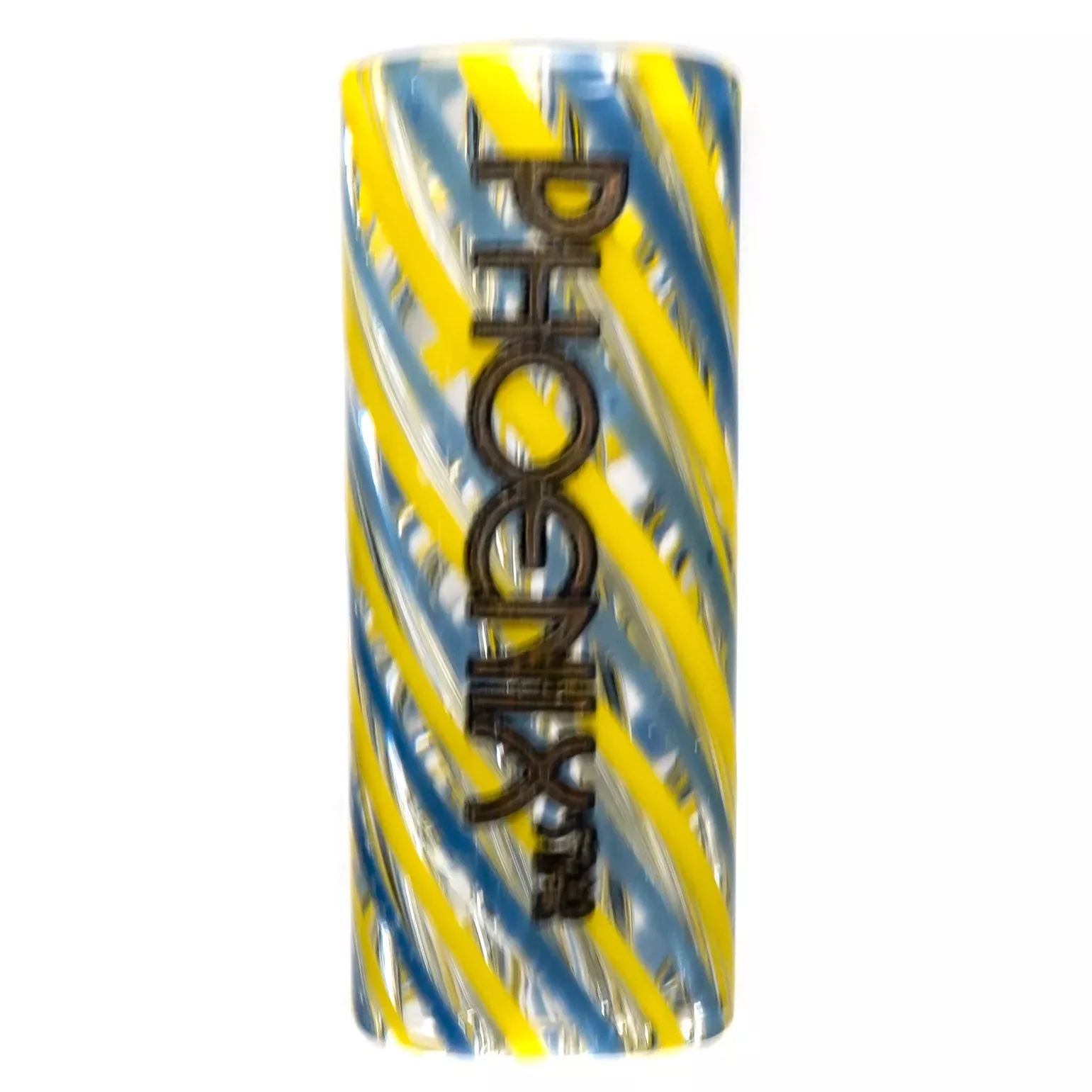 Phoenix Star - Glass Rolling Tip - Channeled - Yellow & Blue