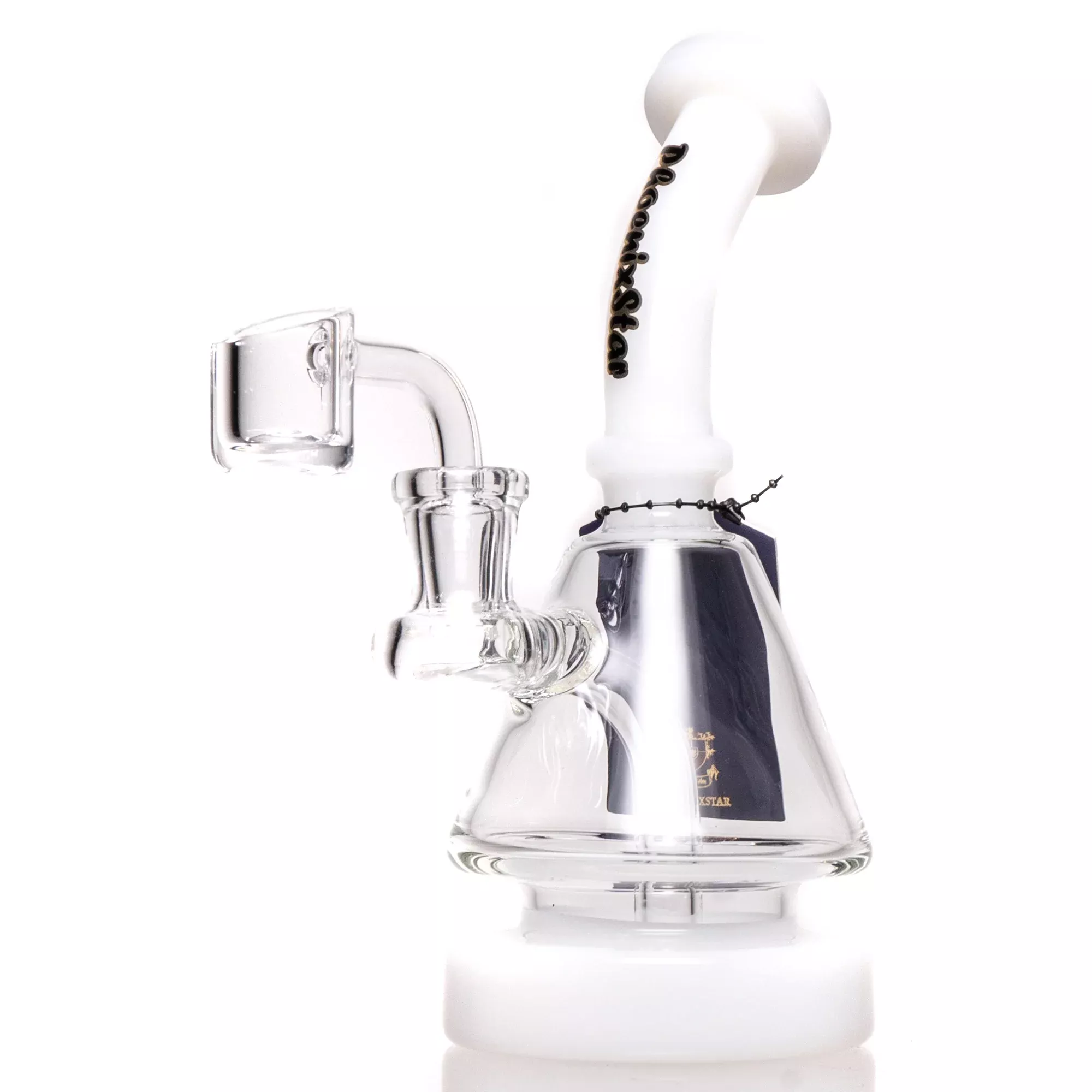 Phoenix Star - Hollow Foot Cone Bubbler - White