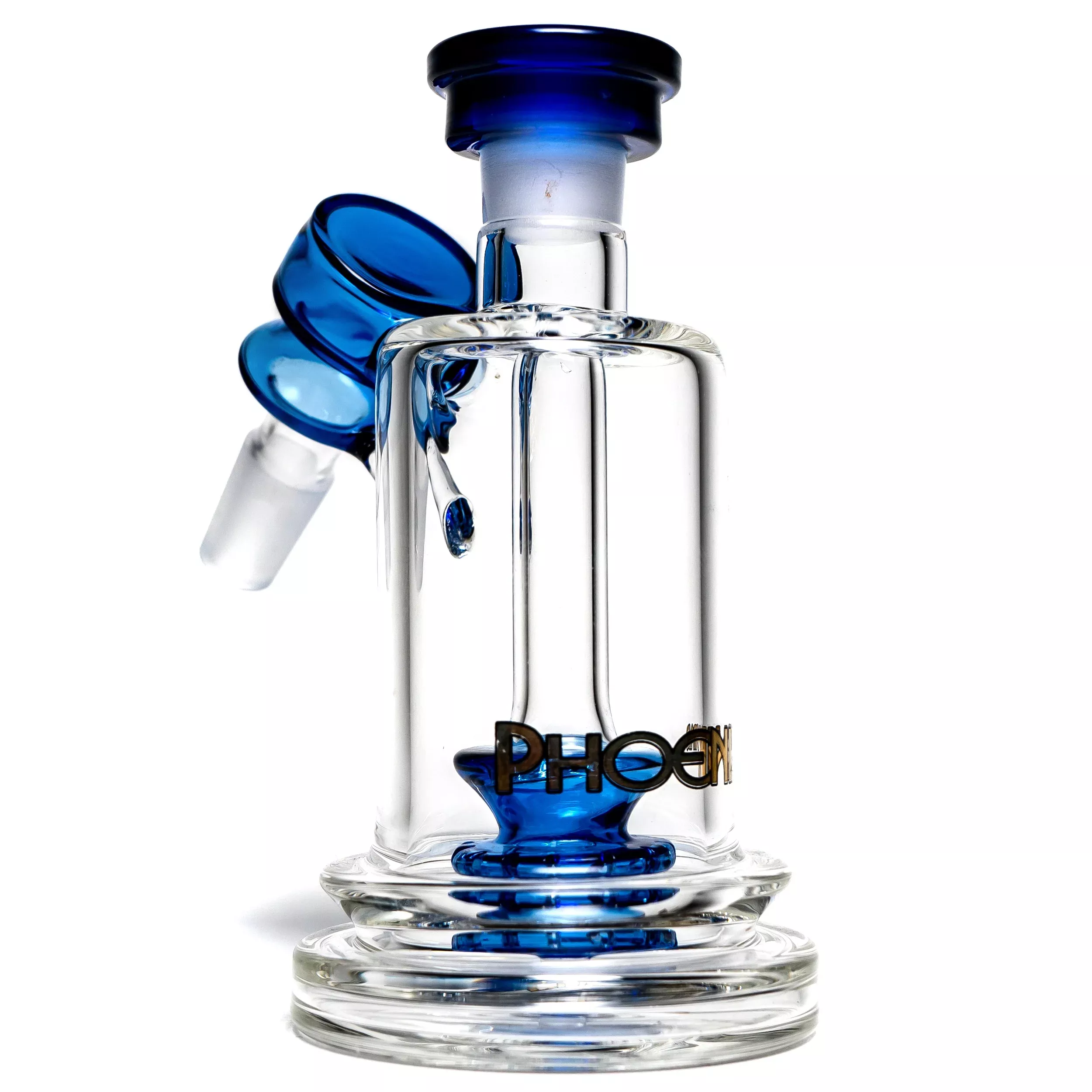 Phoenix Star - Straight Can Ashcatcher - Circ - 14mm 45° - Blue Accent