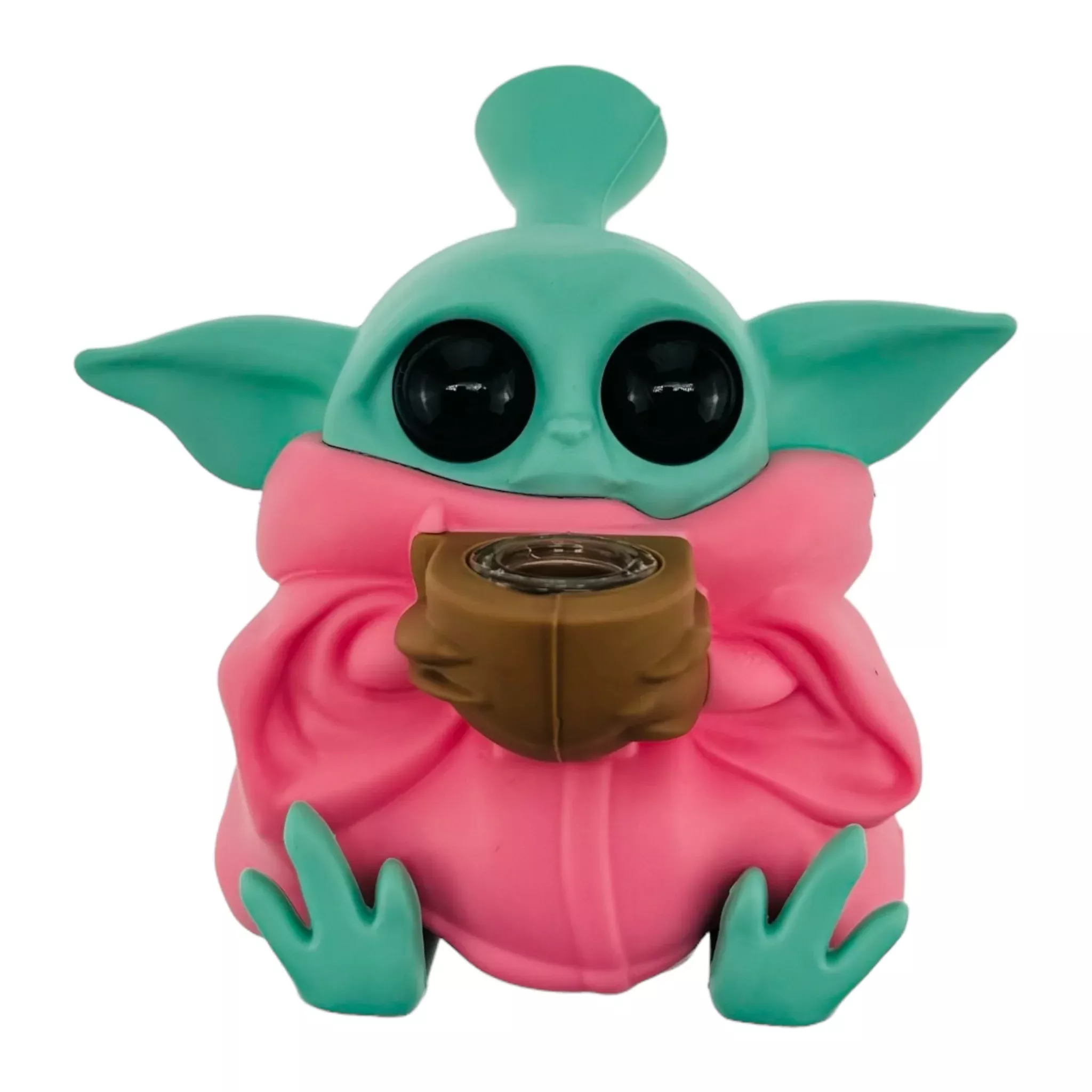 Pink Baby Yoda Silicone Bong Or Dry Pipe