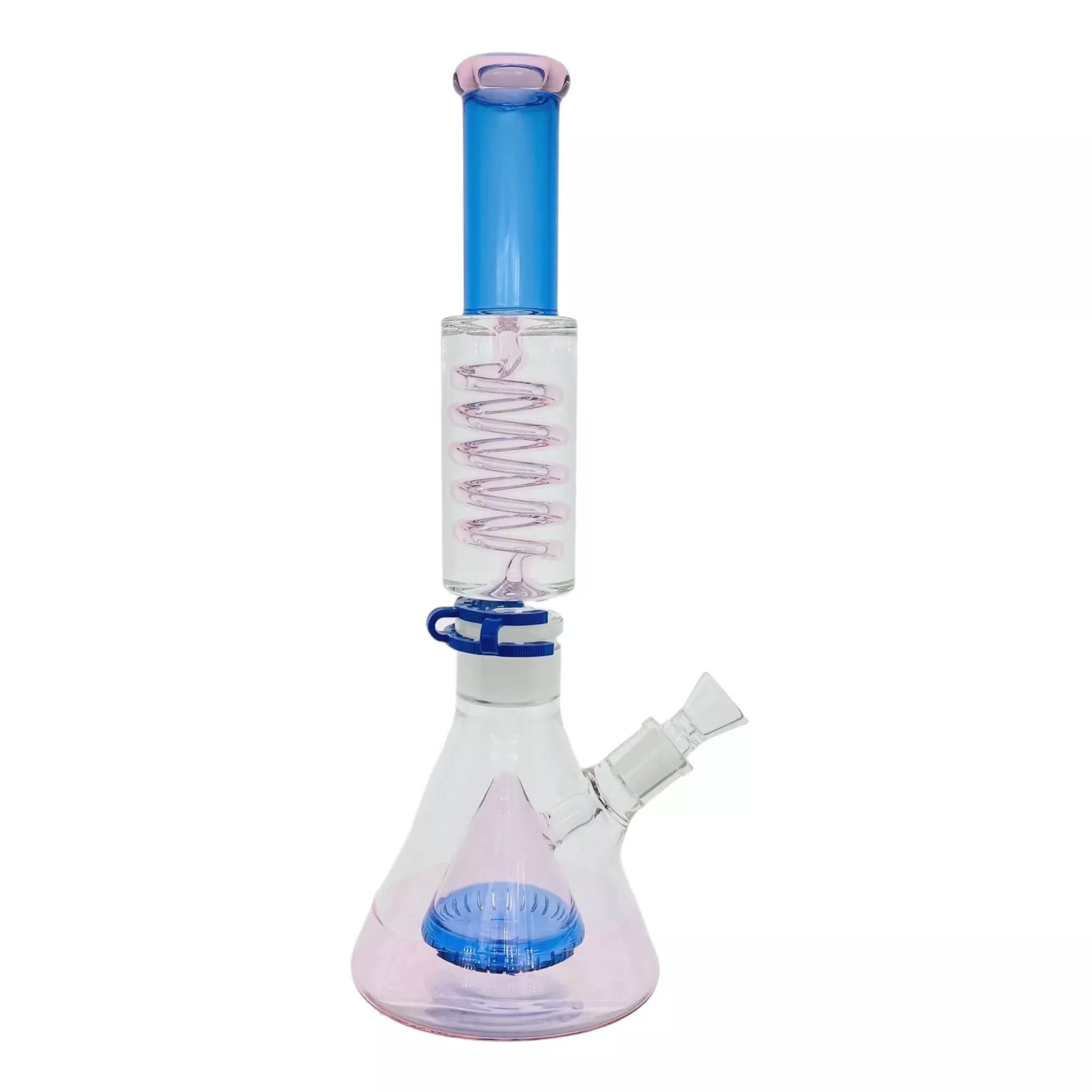 Pink And Blue Bong With Glycerin Coil