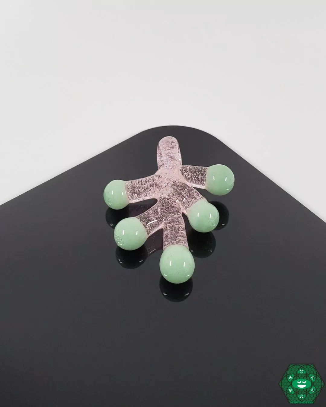 Pink/Green Glass Pendant | Handcrafted Art | Unique Color Mix